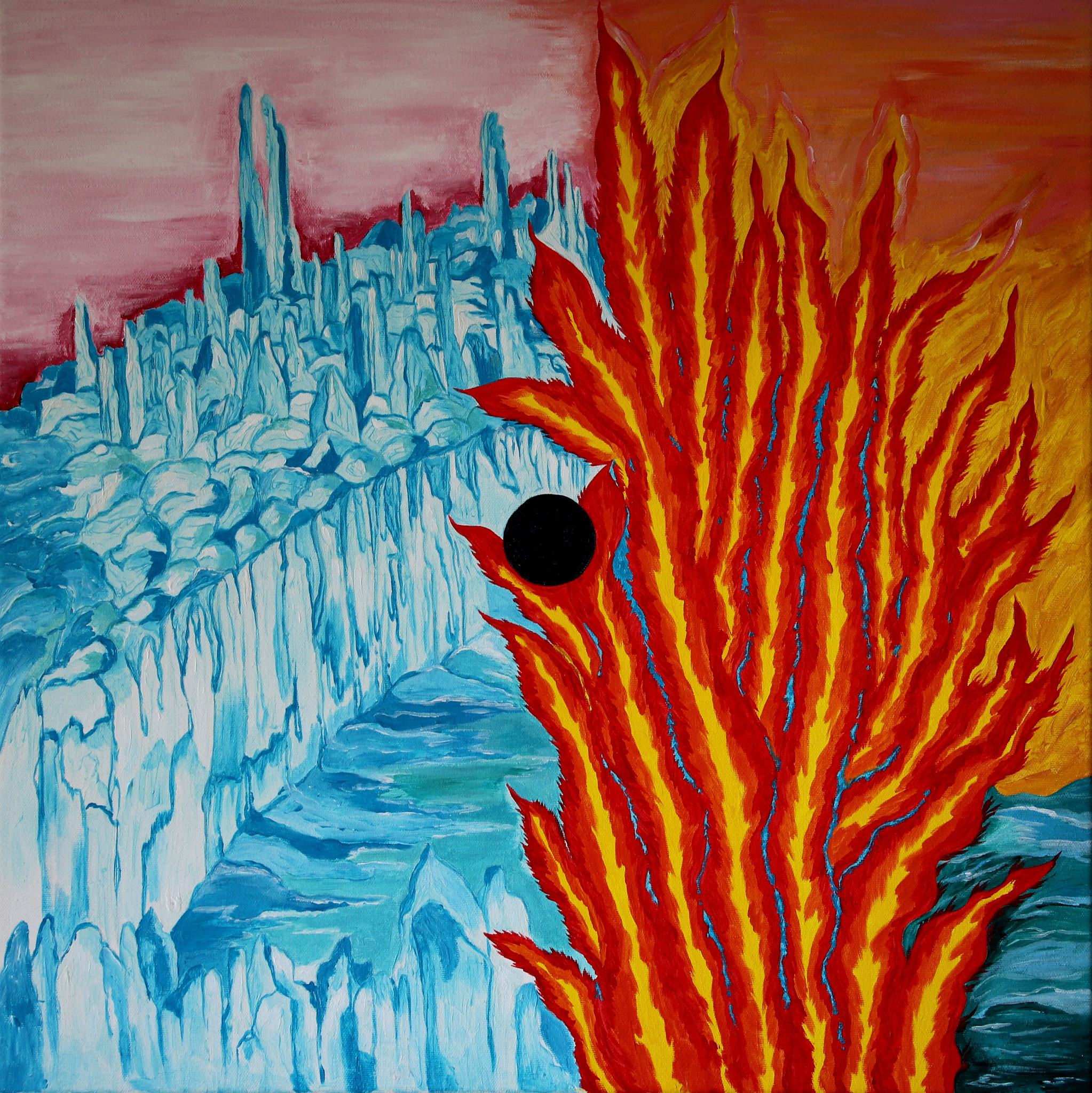 Auflösung der Dualität, Acryl Leinwand, 60 cm x 60 cm