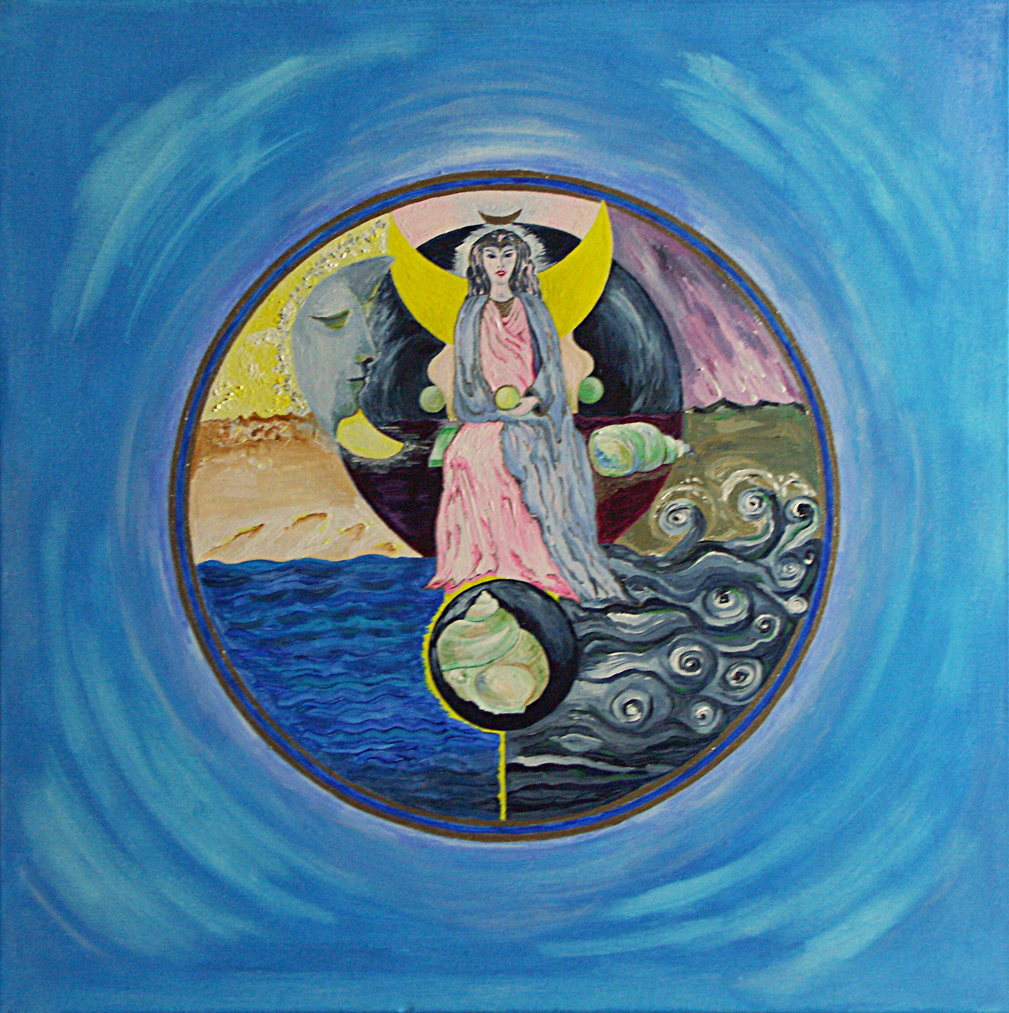 Krebs Mond / Wurzel,-/Sakral, Herz-, Stirn-Chakra