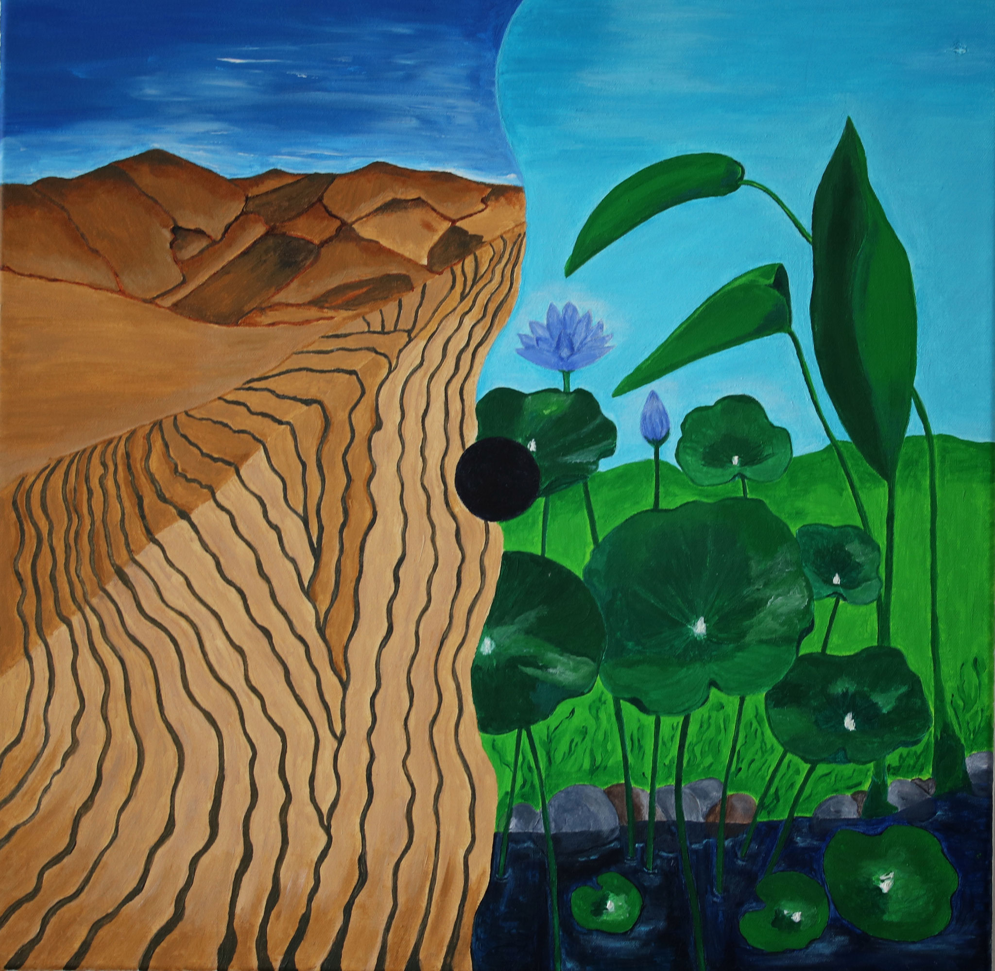 Auflösung der Dualität, Acryl Leinwand, 60 cm x 60 cm
