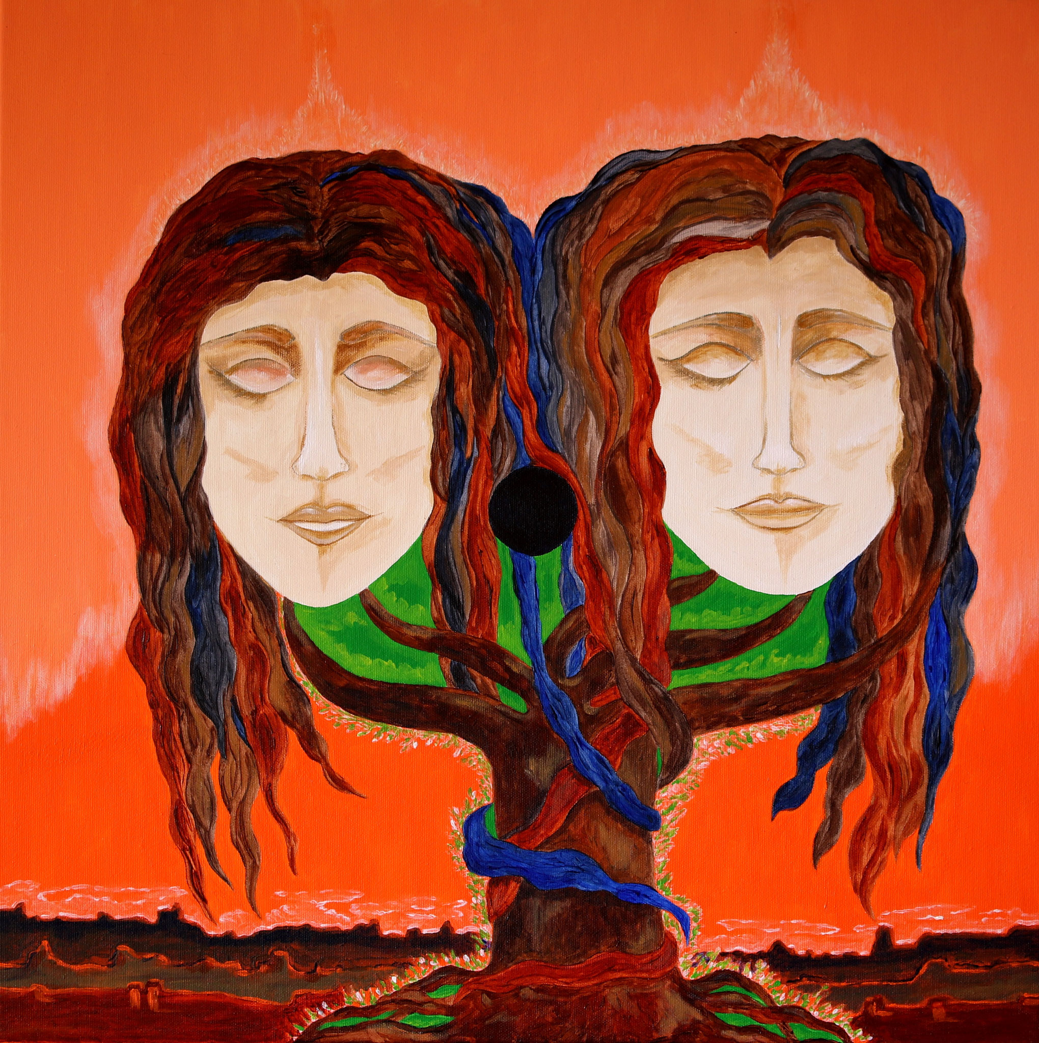 Auflösung der Dualität, Acryl Leinwand, 60 cm x 60 cm
