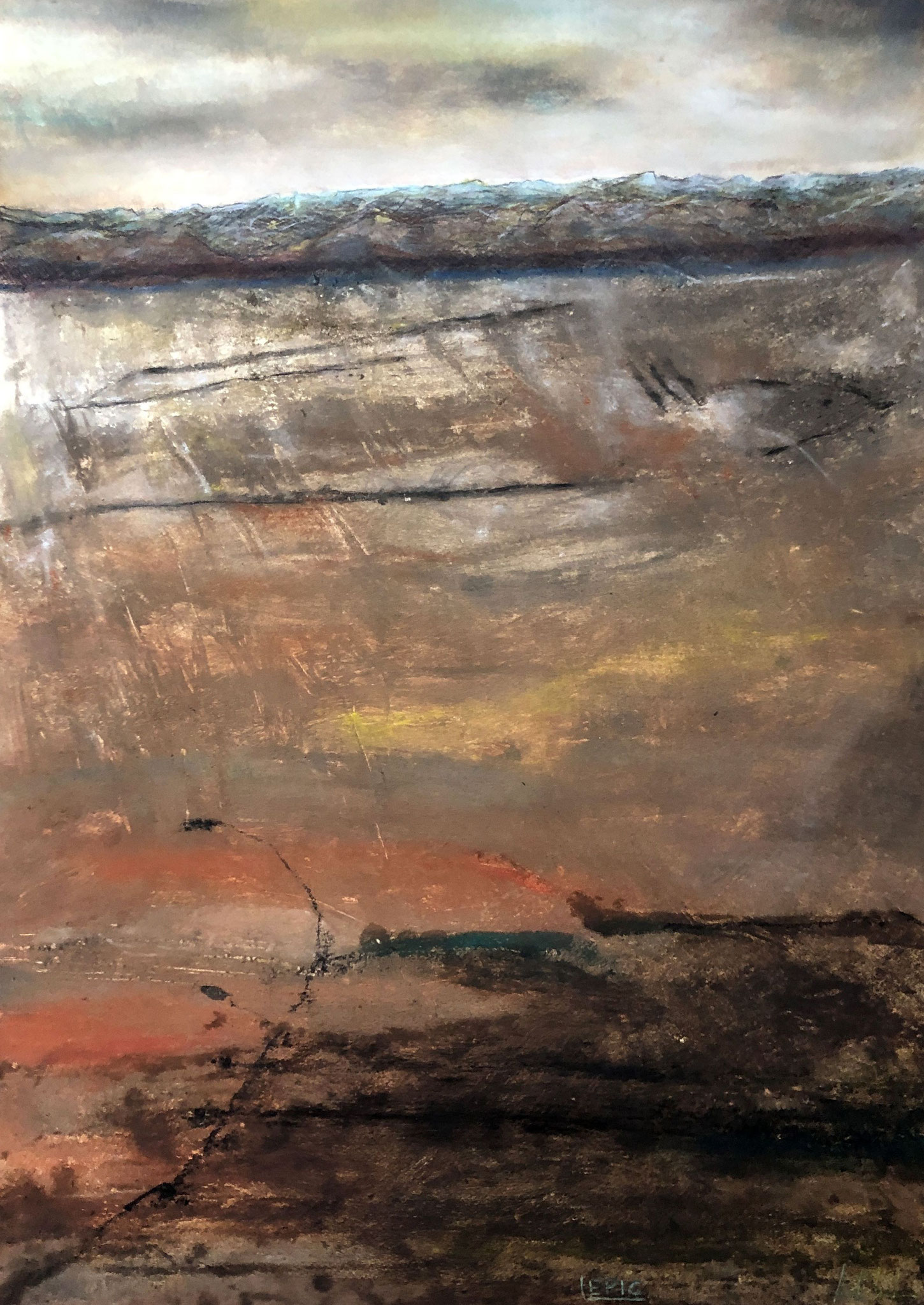 HOMMAGE A JÜRGEN SCHILLING      Naturfarben auf Papier     70 x 50 cm Gemeinschaftsarbeit mit Frank Fischer