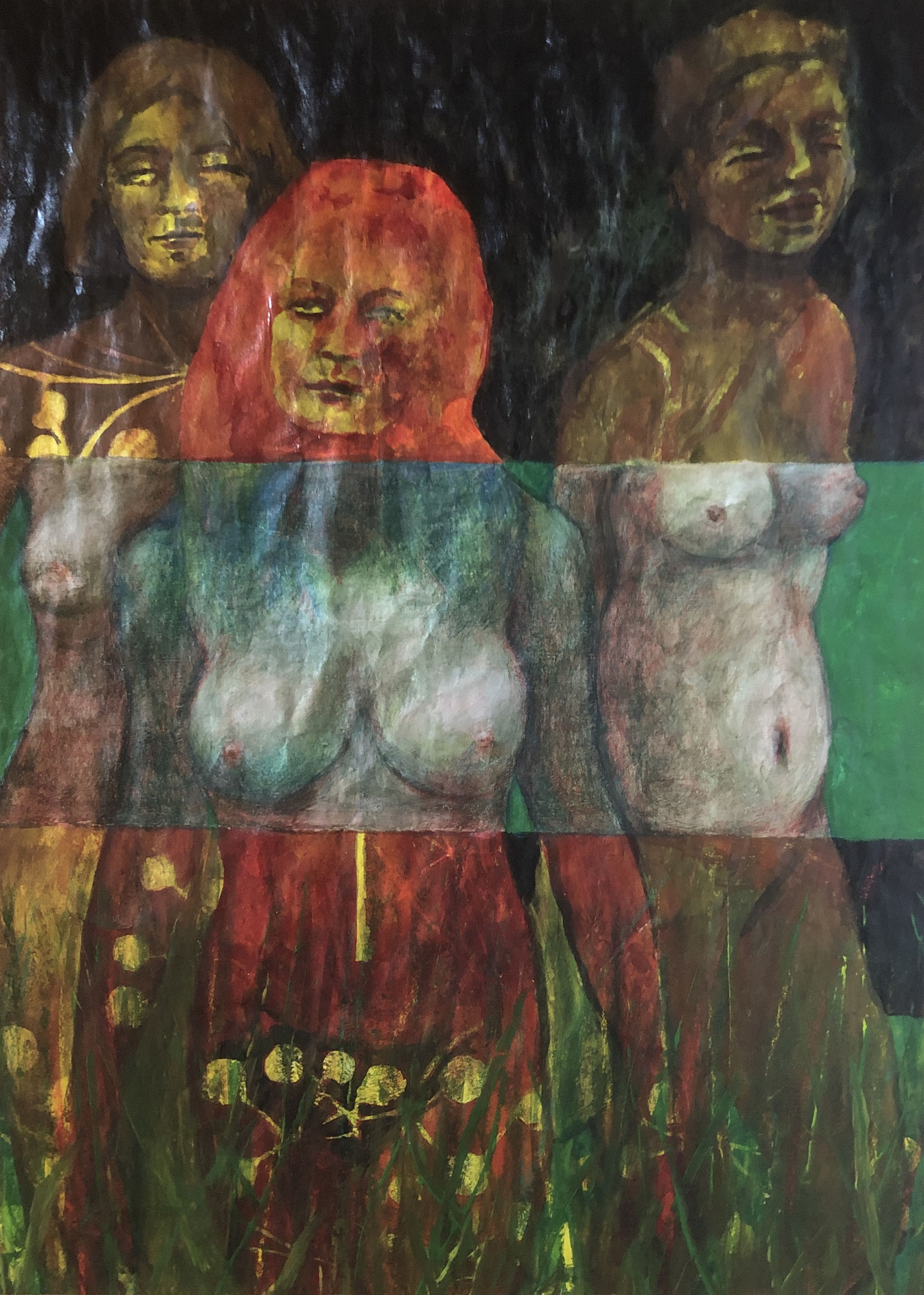 DREI LEIMONIADEN.    Mischtechnik auf Papier    70 x 50 cm