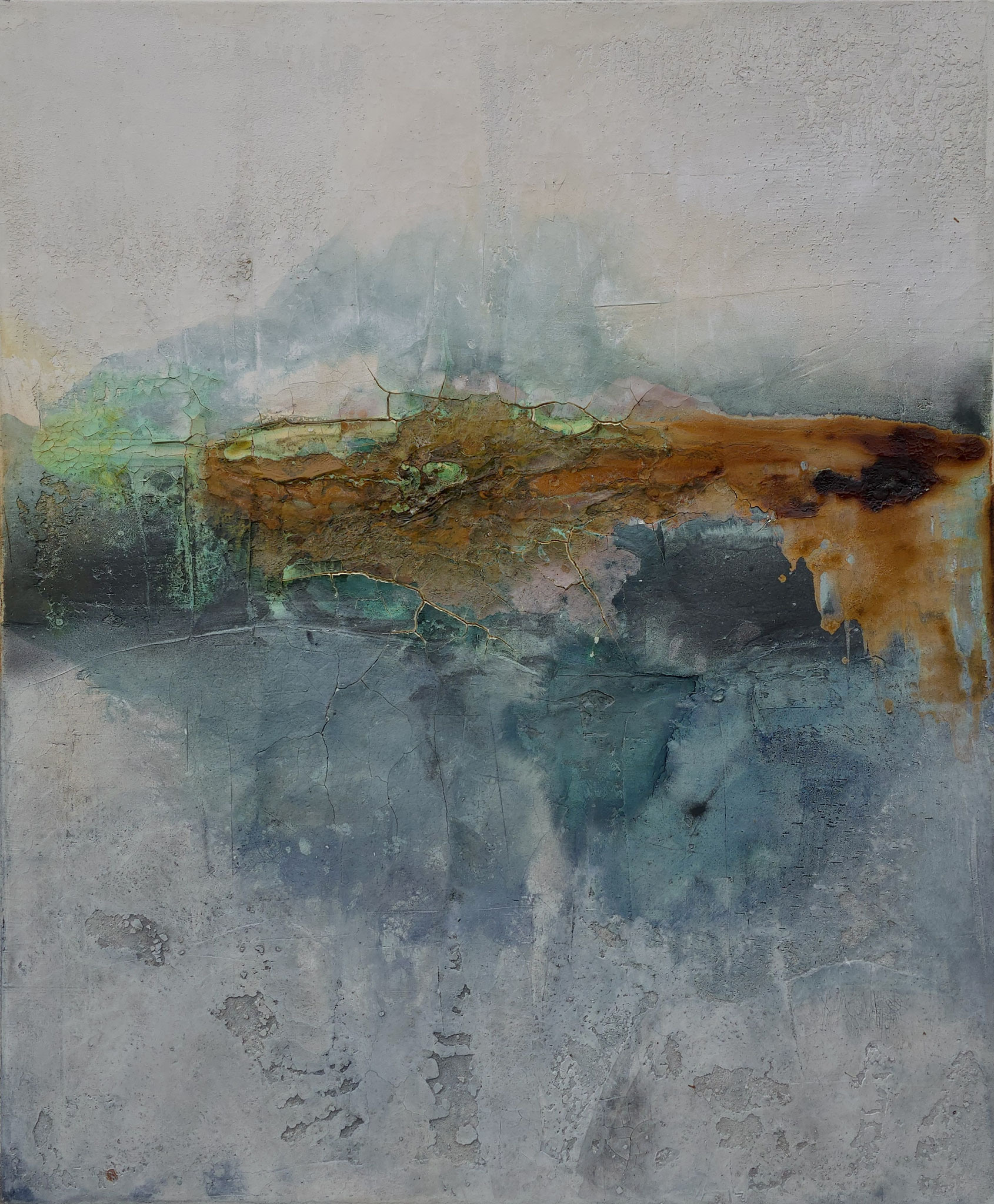 25-05 100 x 120 cm Marmormehl-Sumpfkalk Struktur auf Leinwand