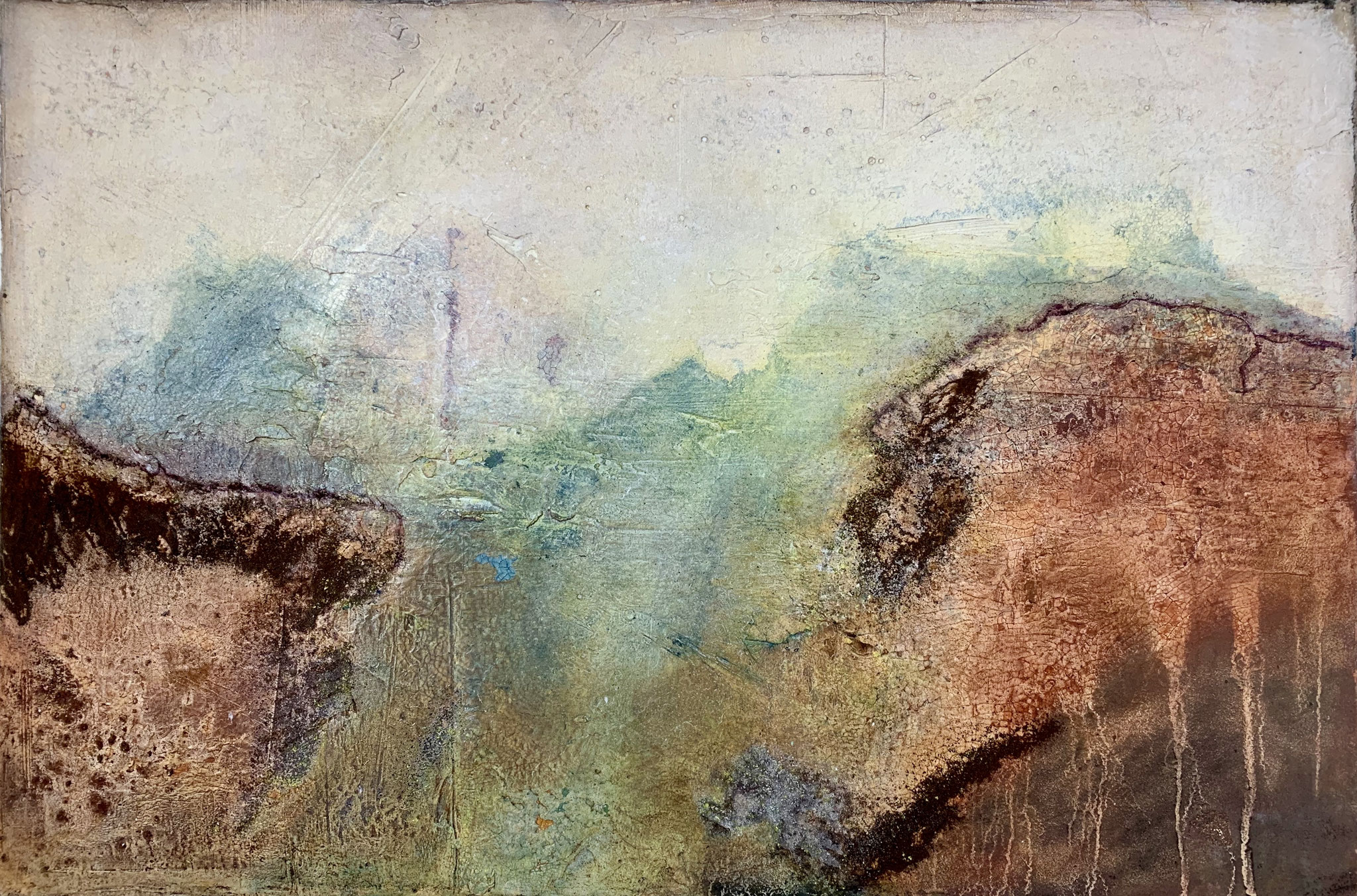 24-08 80 x 60 Marmormehl-Sumpfkalk Struktur auf Holzplatte