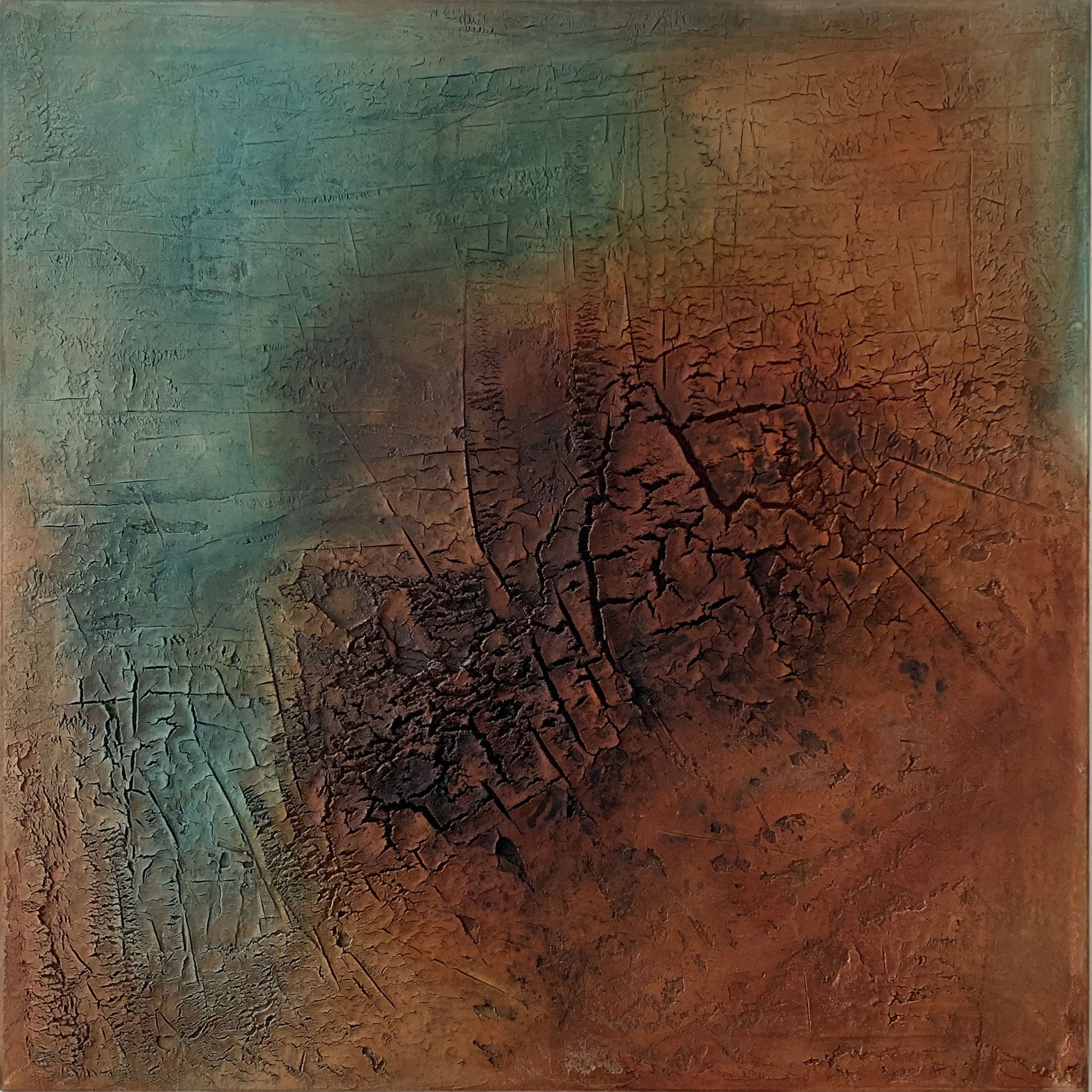 23-06, 80 x 80 cm, Marmormehlstruktur auf Leinwand