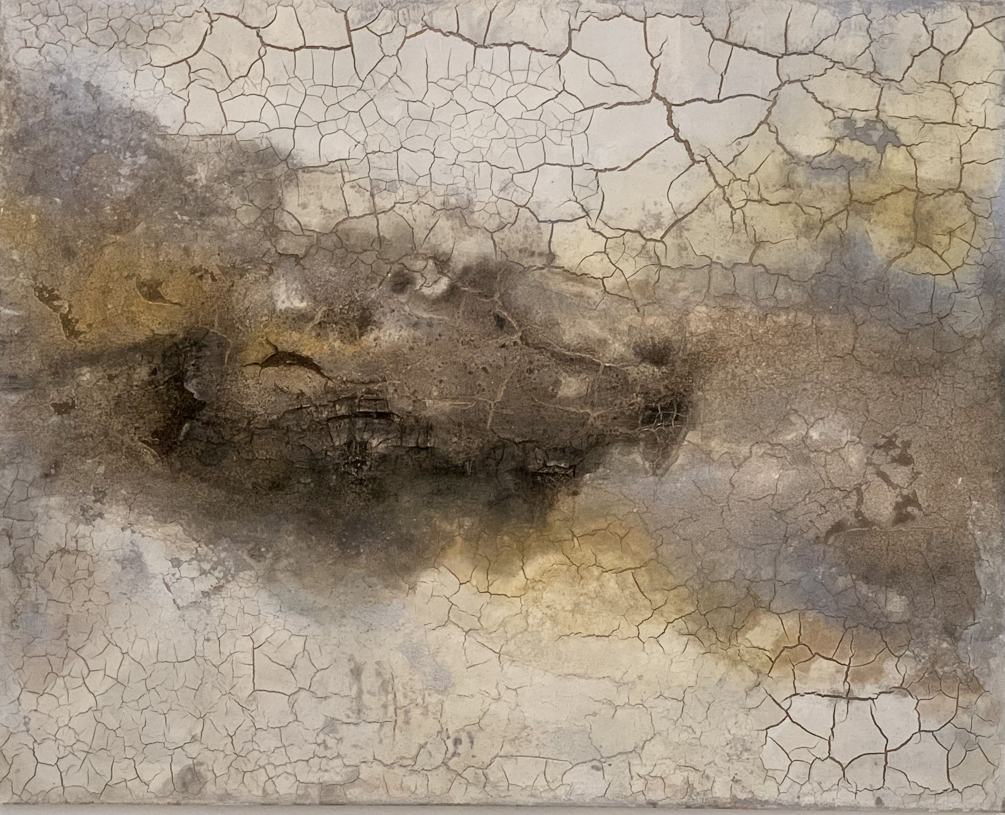 23-05 - 100 x 80 cm, Sumpfkalk-Mamormehl-Struktur auf Leinwand