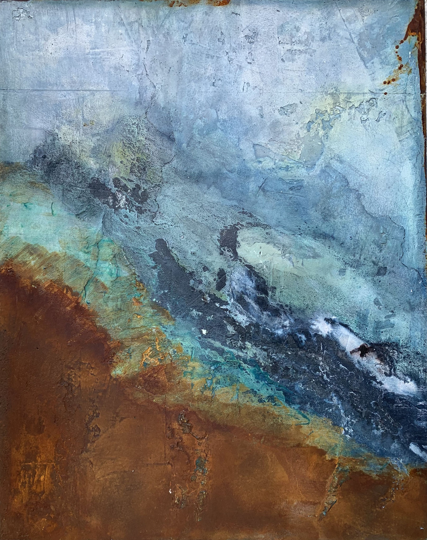 22-11 80 x 100 cm Sumpfkalk-Mamormehl-Struktur auf Leinwand