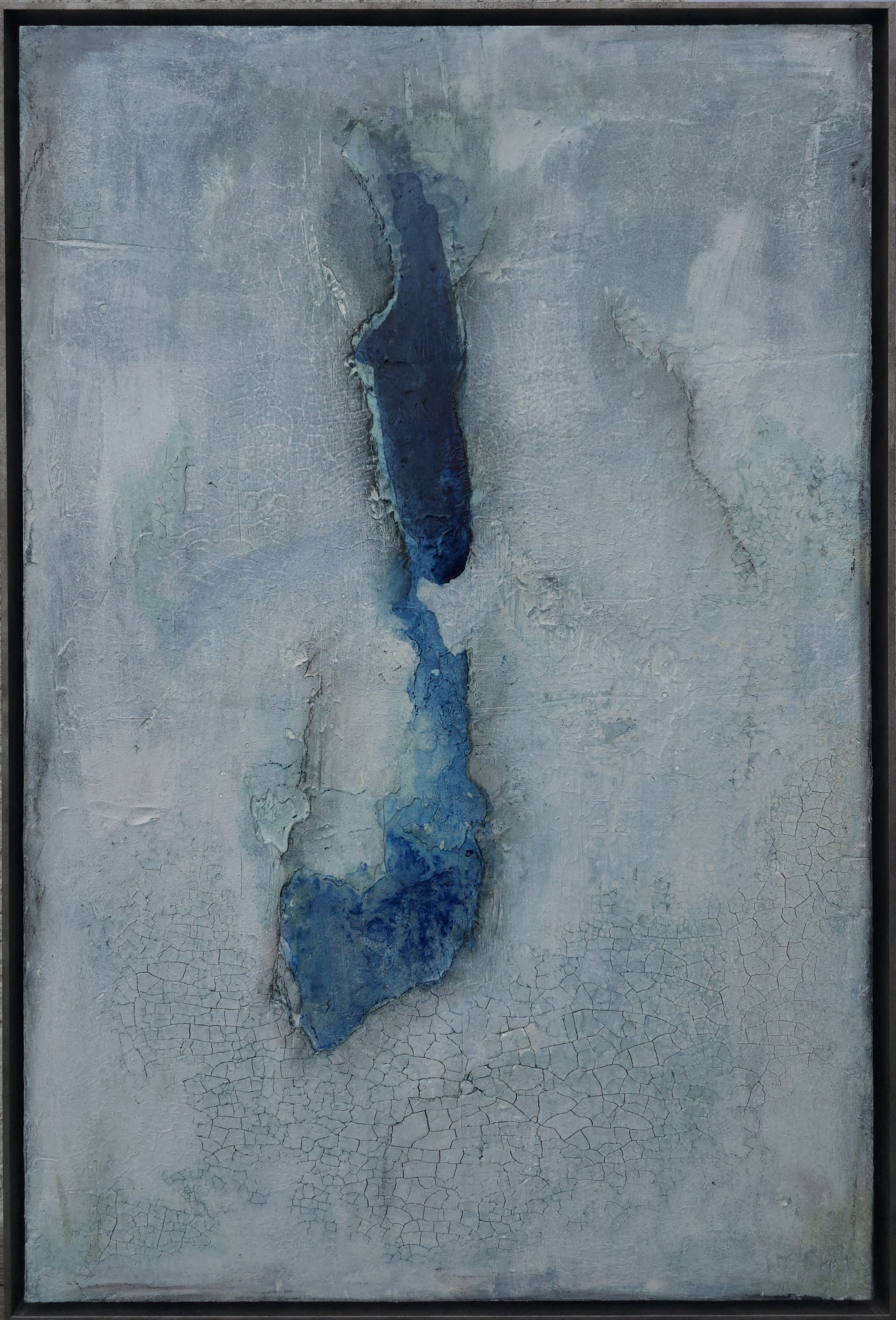 24-07 60 x 90 cm Marmormehl-Sumpfkalk Struktur auf Holzplatte in Schattenfuge