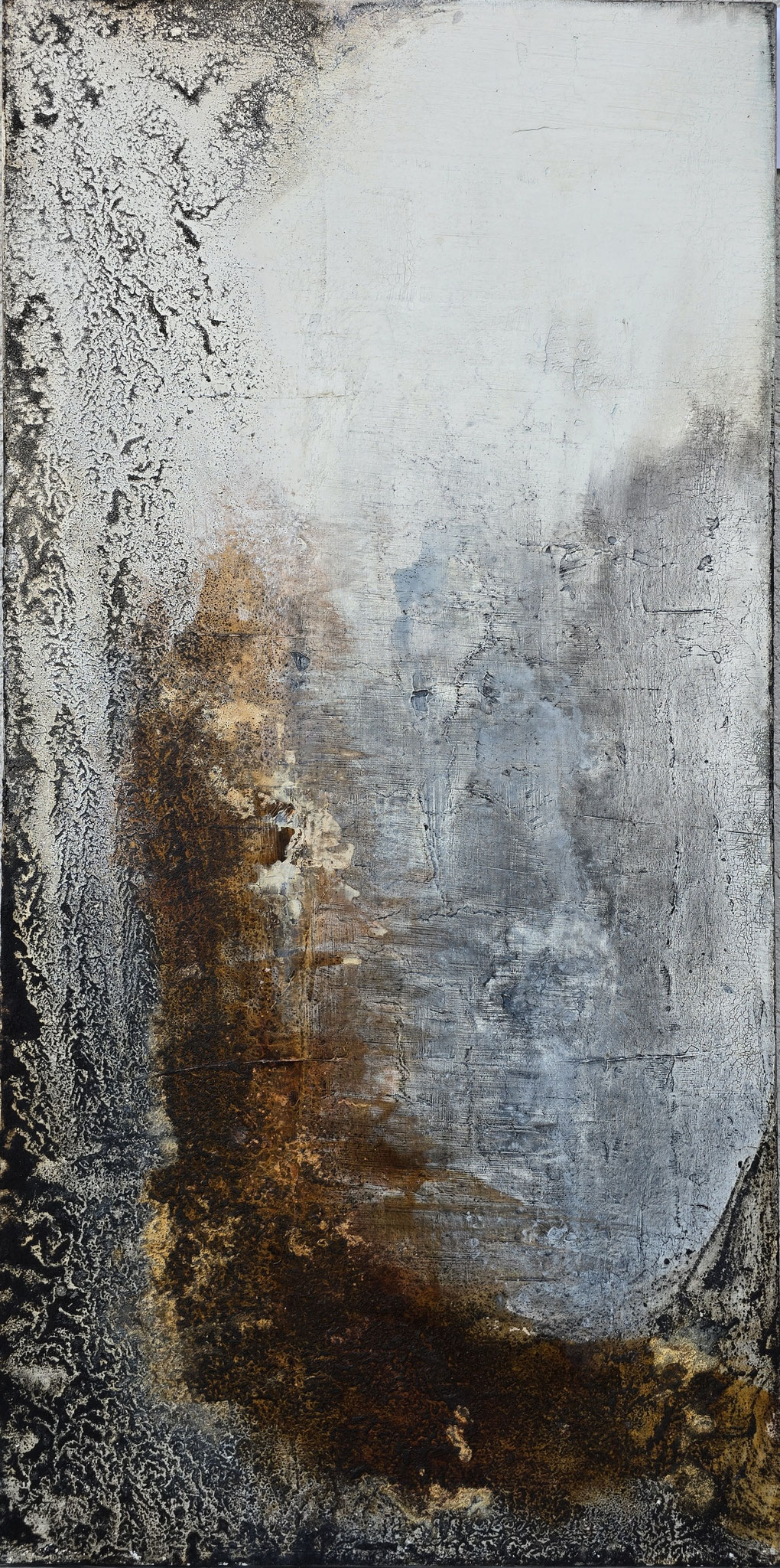 2025-07 70 x 140 cm Sumpfkalk-Marmormehl-Struktur auf Leinwand