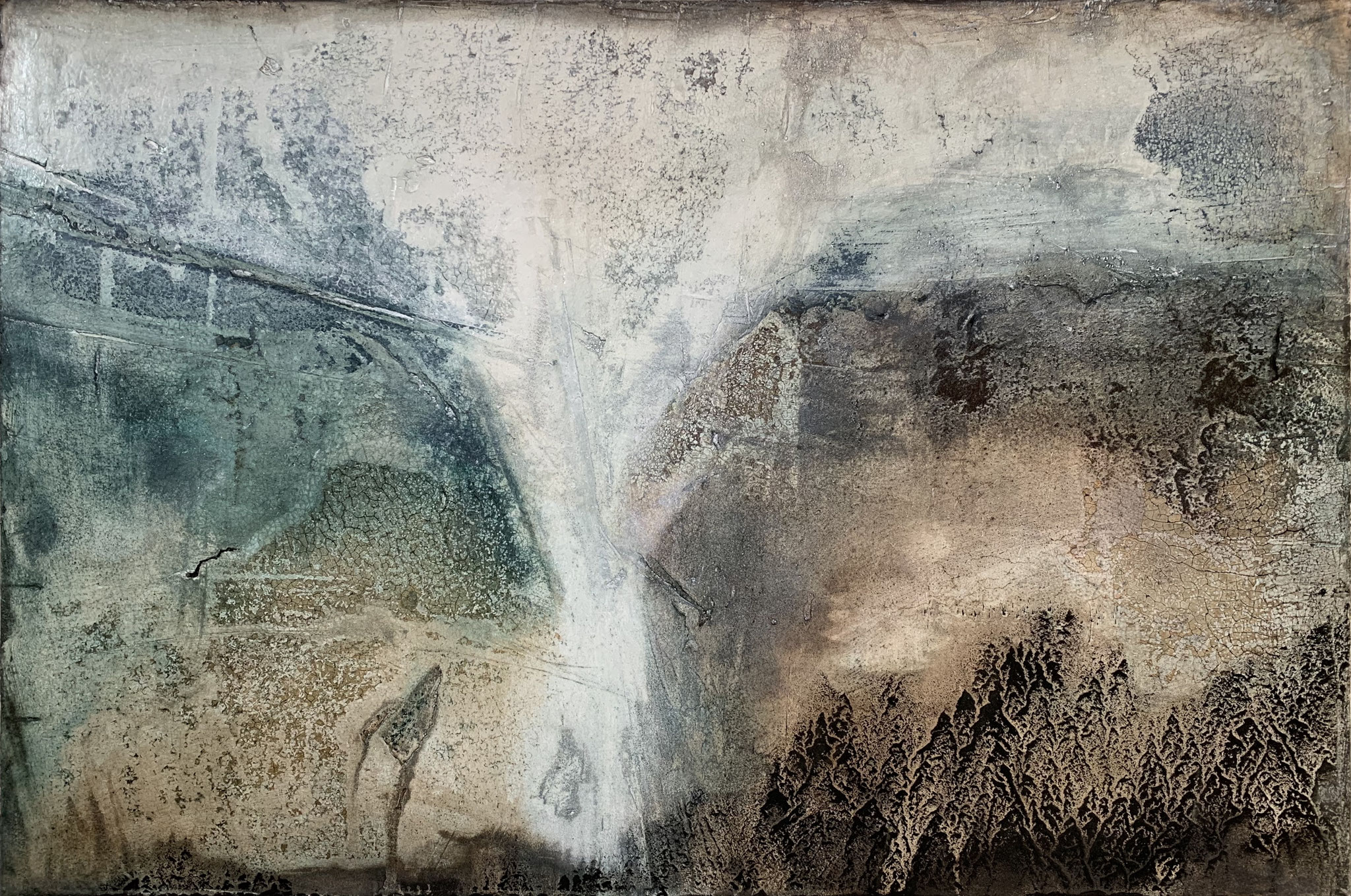 24-06 80 x 60 Marmormehl-Sumpfkalk Struktur auf Holzplatte