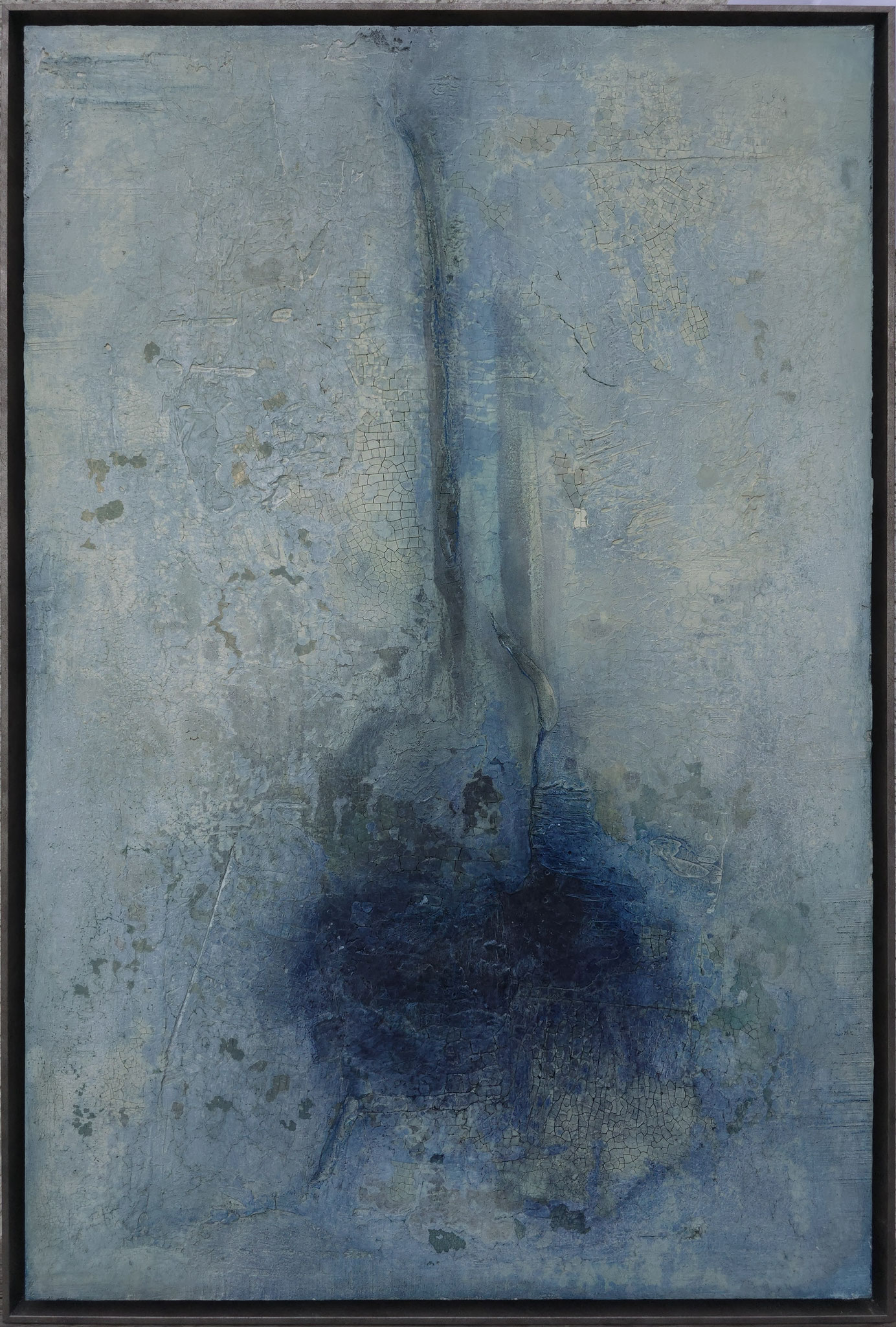 24-09 60 x 90 cm Marmormehl-Sumpfkalk Struktur auf Holzplatte in Schattenfuge