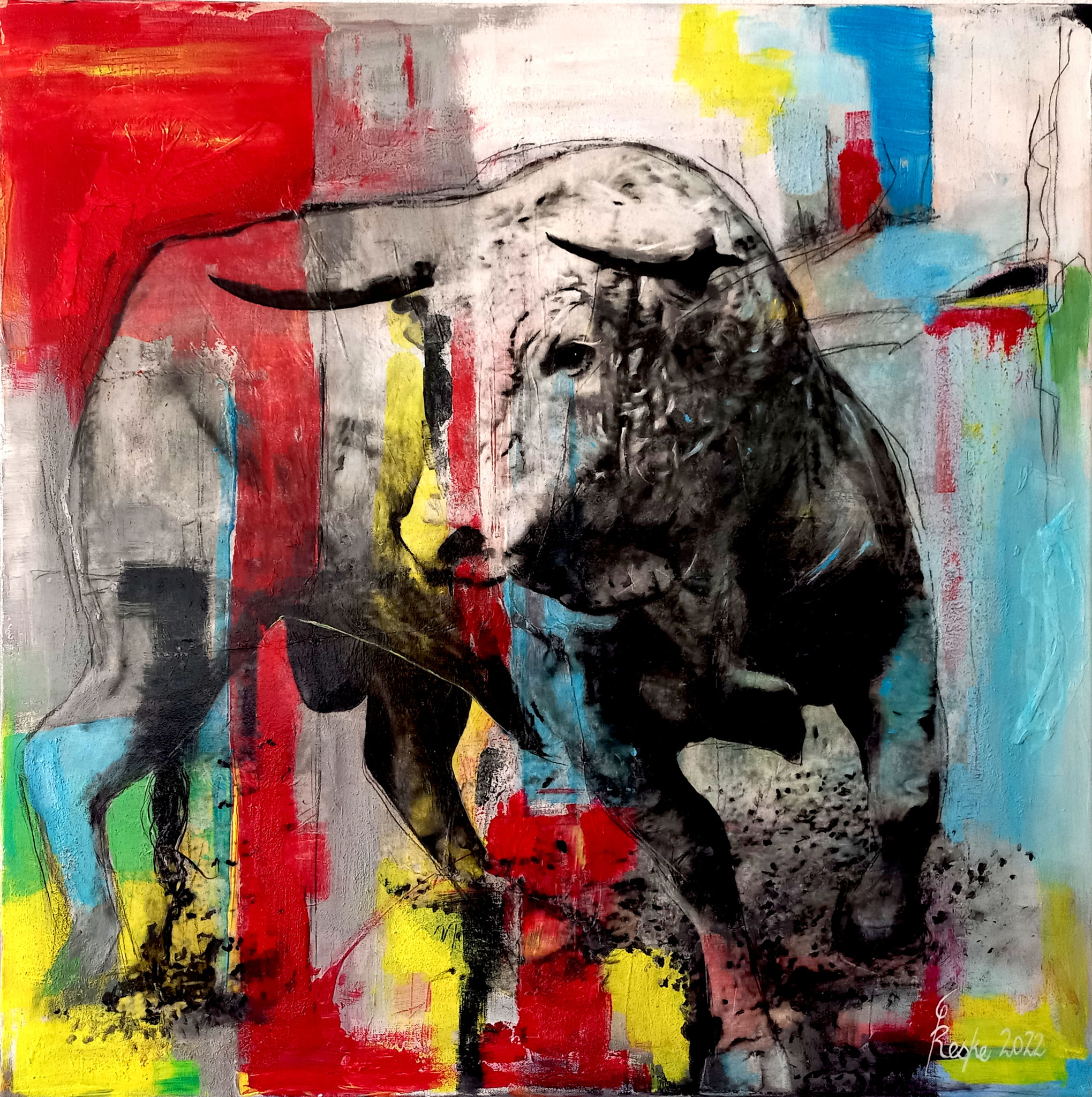 Stier II - 80x80 cm, Preis 3600 €, 2 INTERNATIONALE KUNSTPREISE
