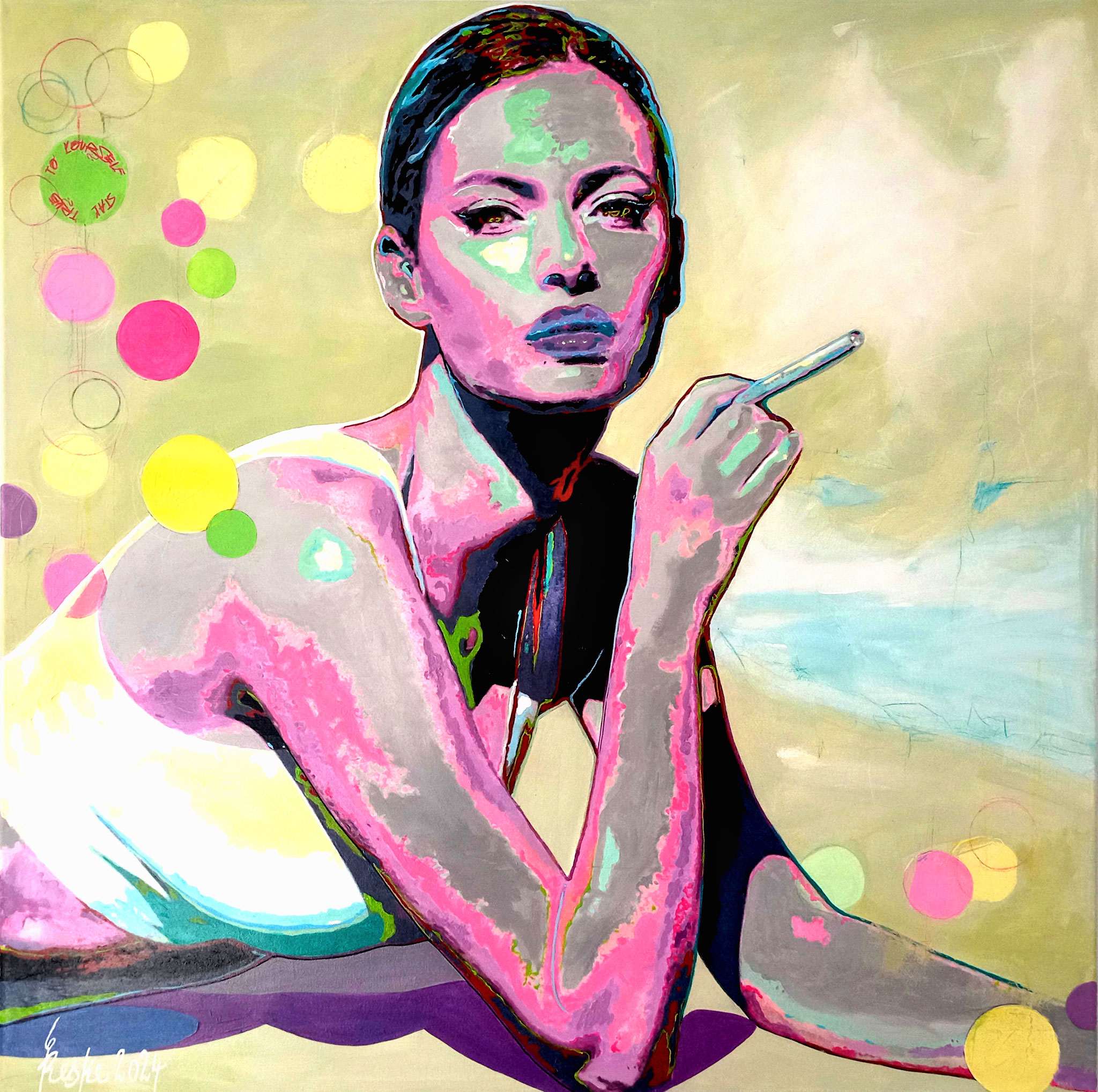 Die Badende X - stay true to yourself - 90x90 cm - 3500 €, INTERNATIONALER KUNSTPREIS