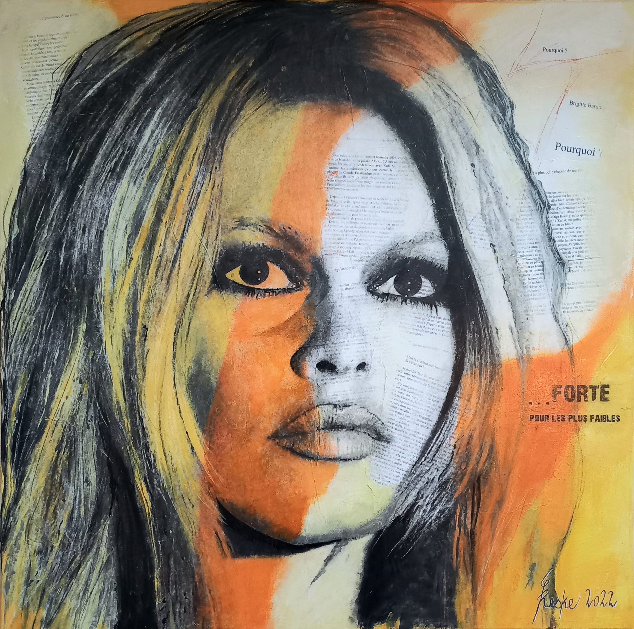 Brigitte I - forte pour les plus faibles - 80x80 cm - INTERNATIONALER KUNSTPREIS