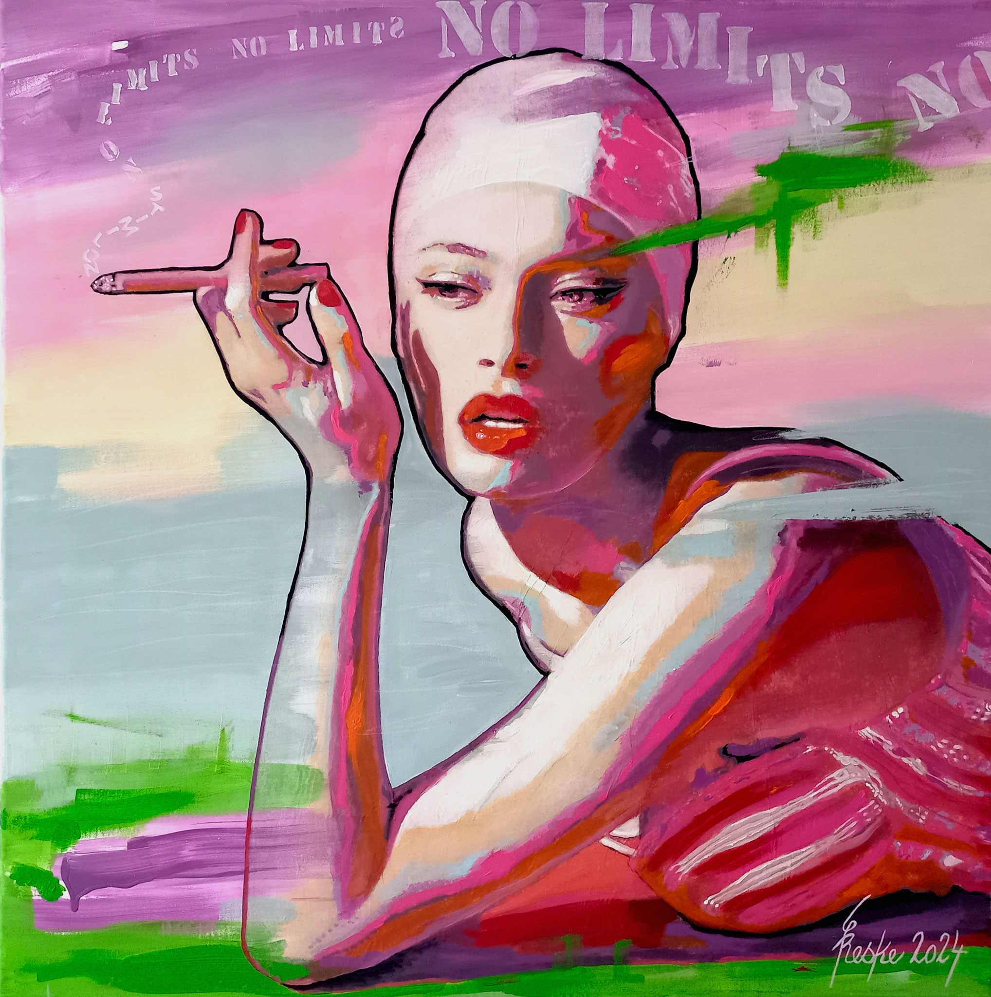 Die Badende XIV - no limits - 90x90 cm - 3400 € - INTERNATIONALER KUNSTPREIS