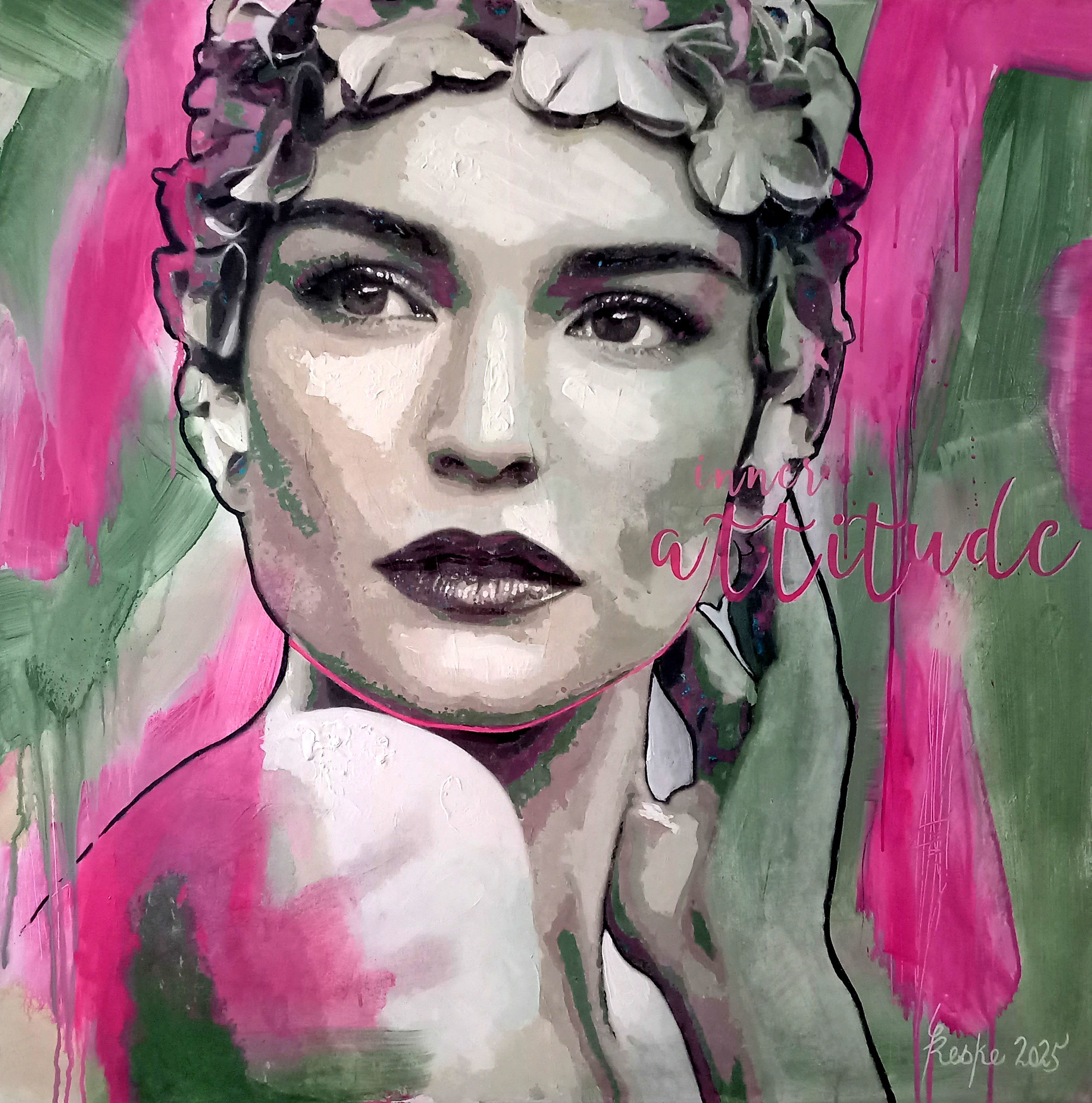 Die Badende XIX - inner attitude - 100x100 cm - INTERNATIONALER KUNSTPREIS 