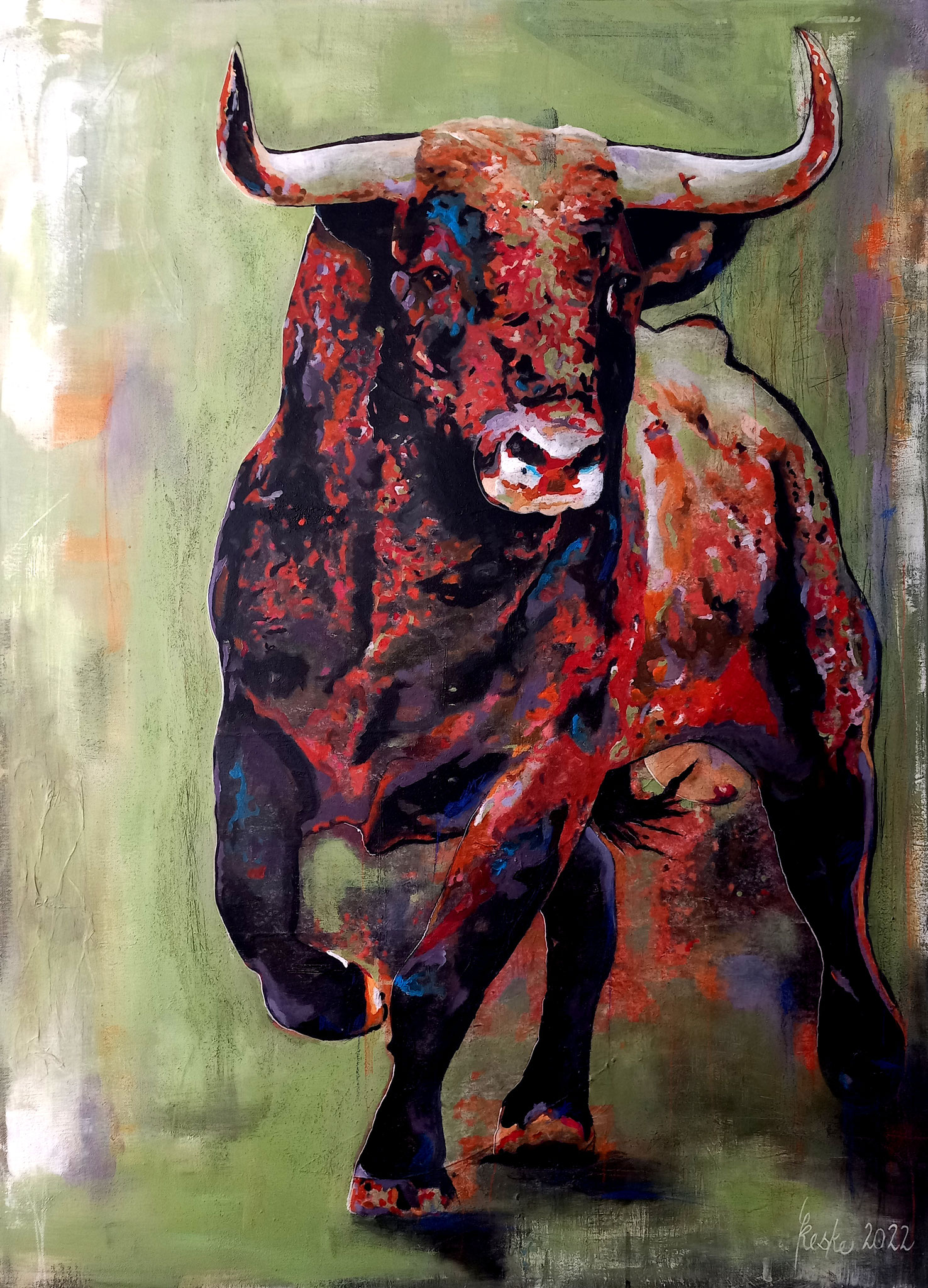Stier I - 80x110 cm, Preis 2500 €