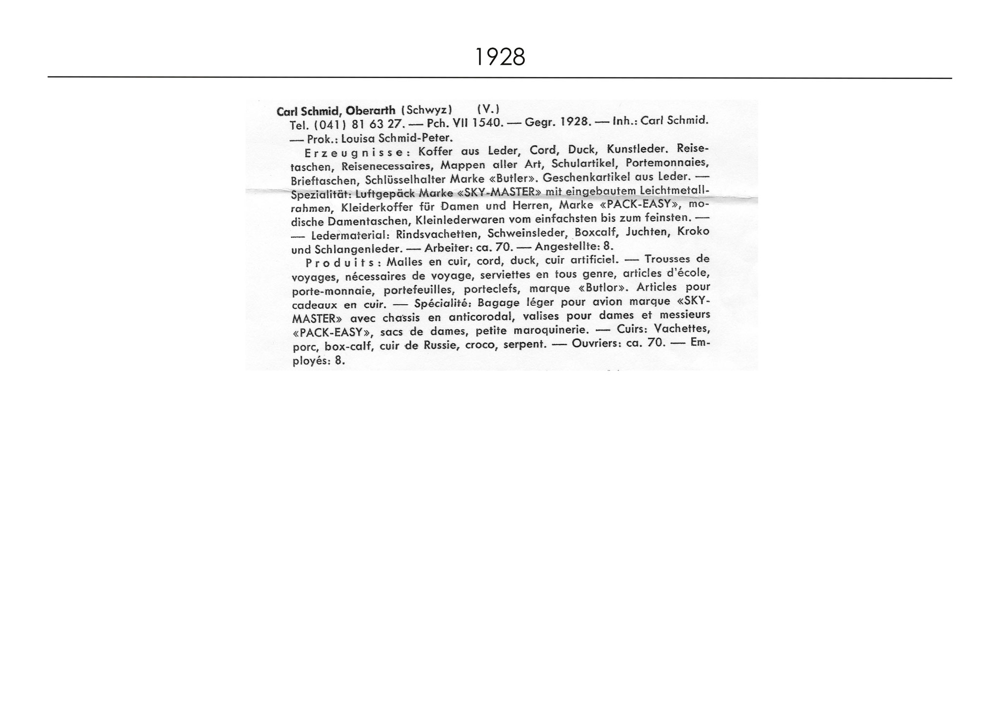 Zeitungsausschnitt von 1928.