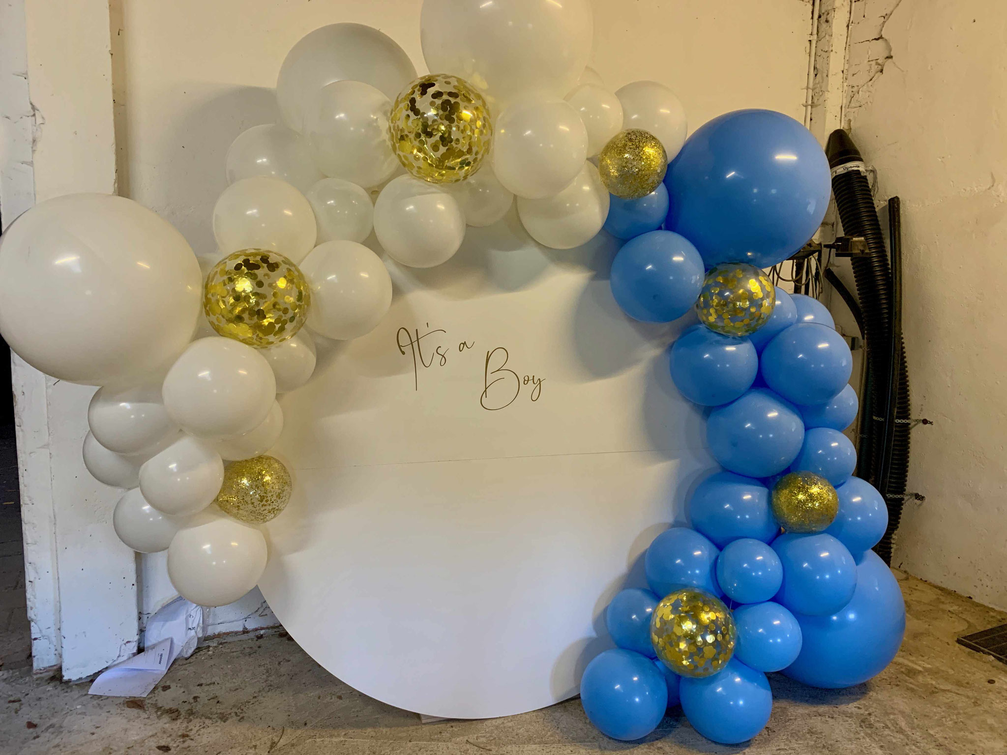 Perfekt für Babyparty's - unsere Scheibe dekoriert mit Luftballons