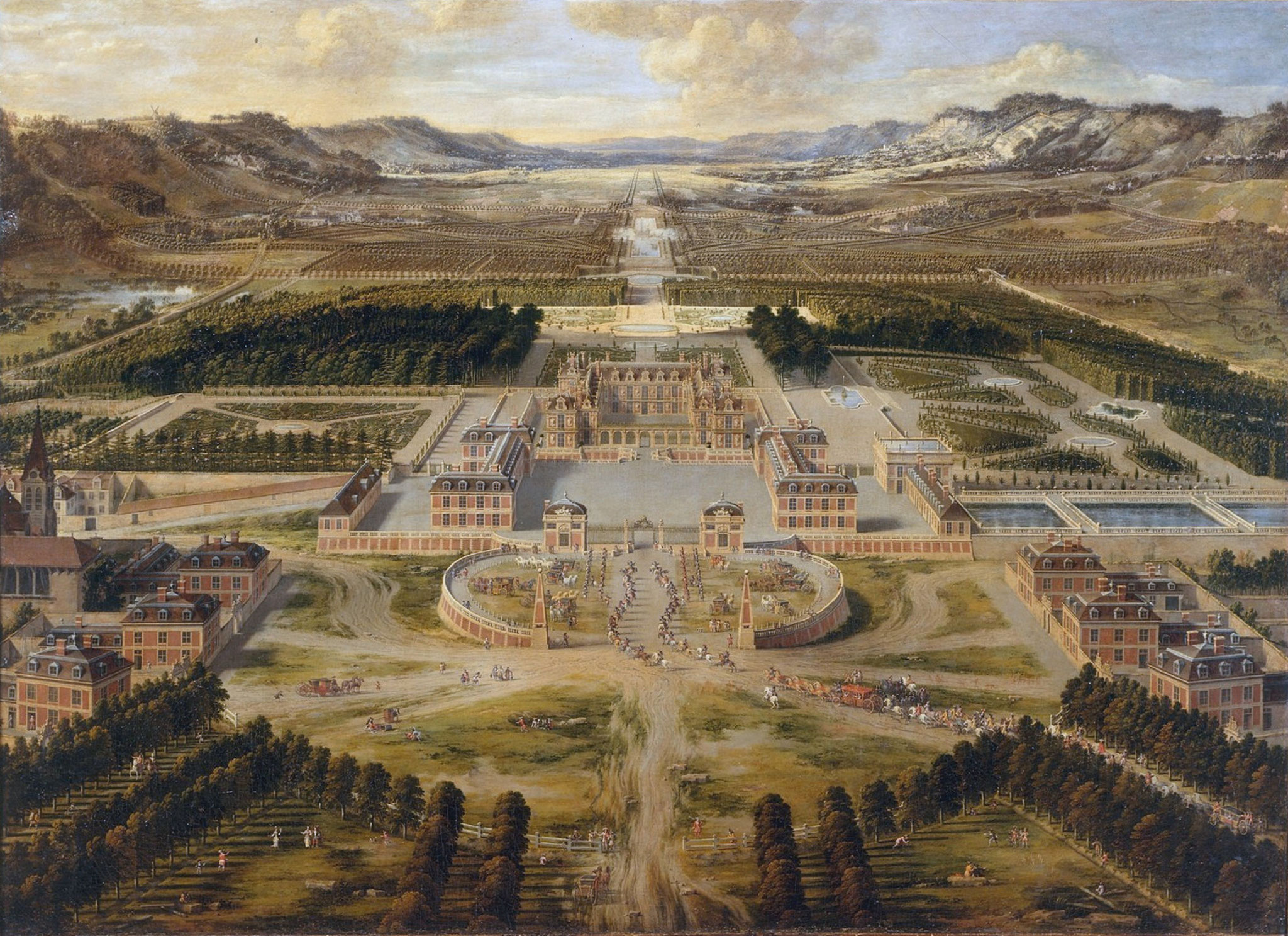 Pierre PATEL, "Vue du château et des jardins de Versailles" (1668), huile sur toile