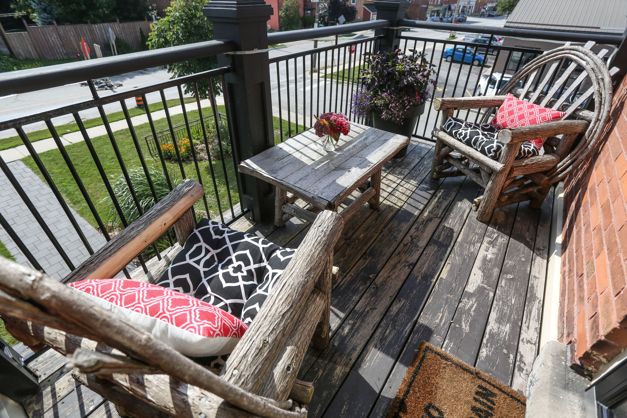 Exclusive private outdoor balcony attached to the spacious Jane's Suite in Grey Bruce Simcoe