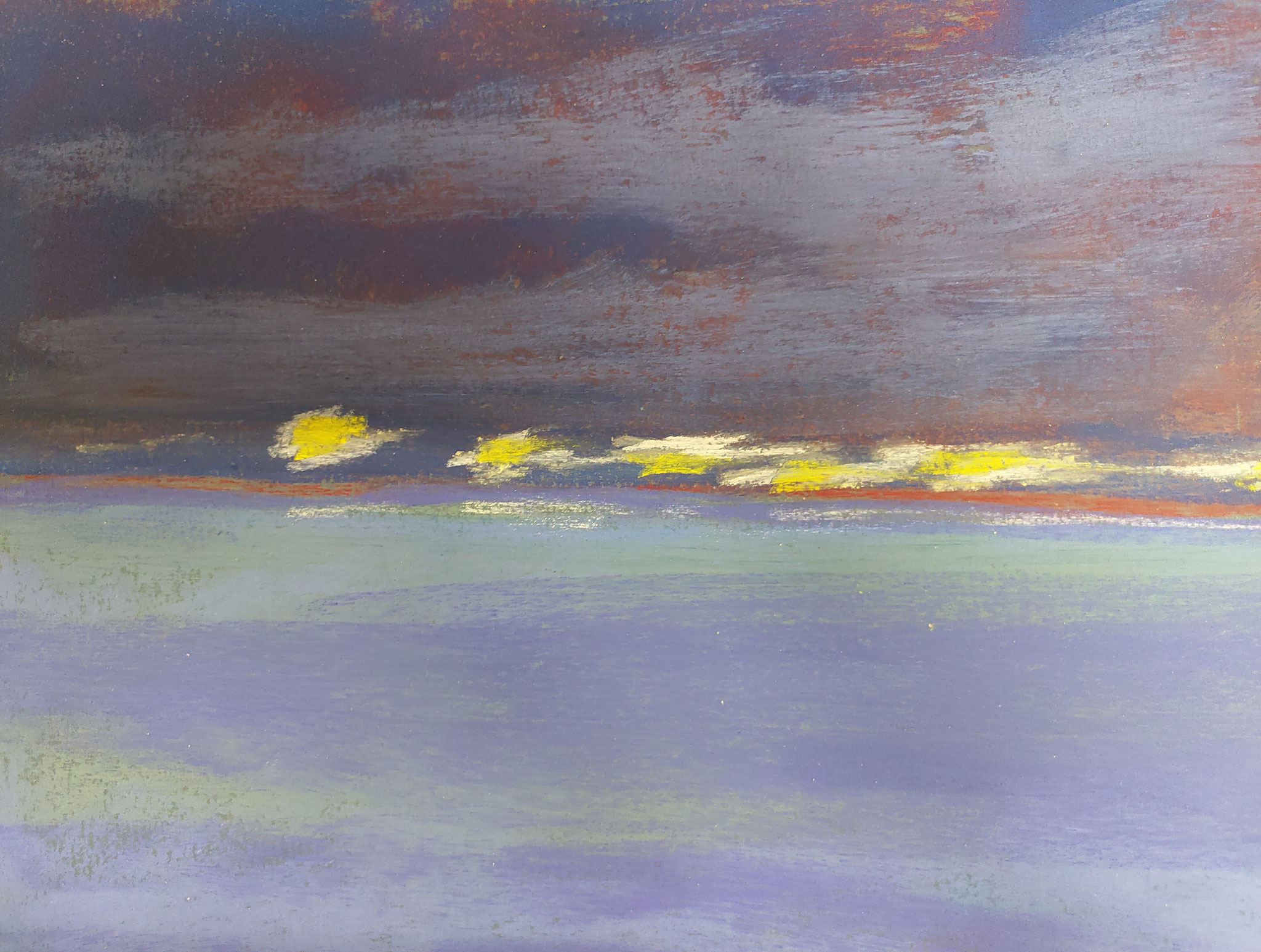 Lido in Venedig, November, V Blick auf die Lagune, 2019, 30 x 40 cm, Softpastell