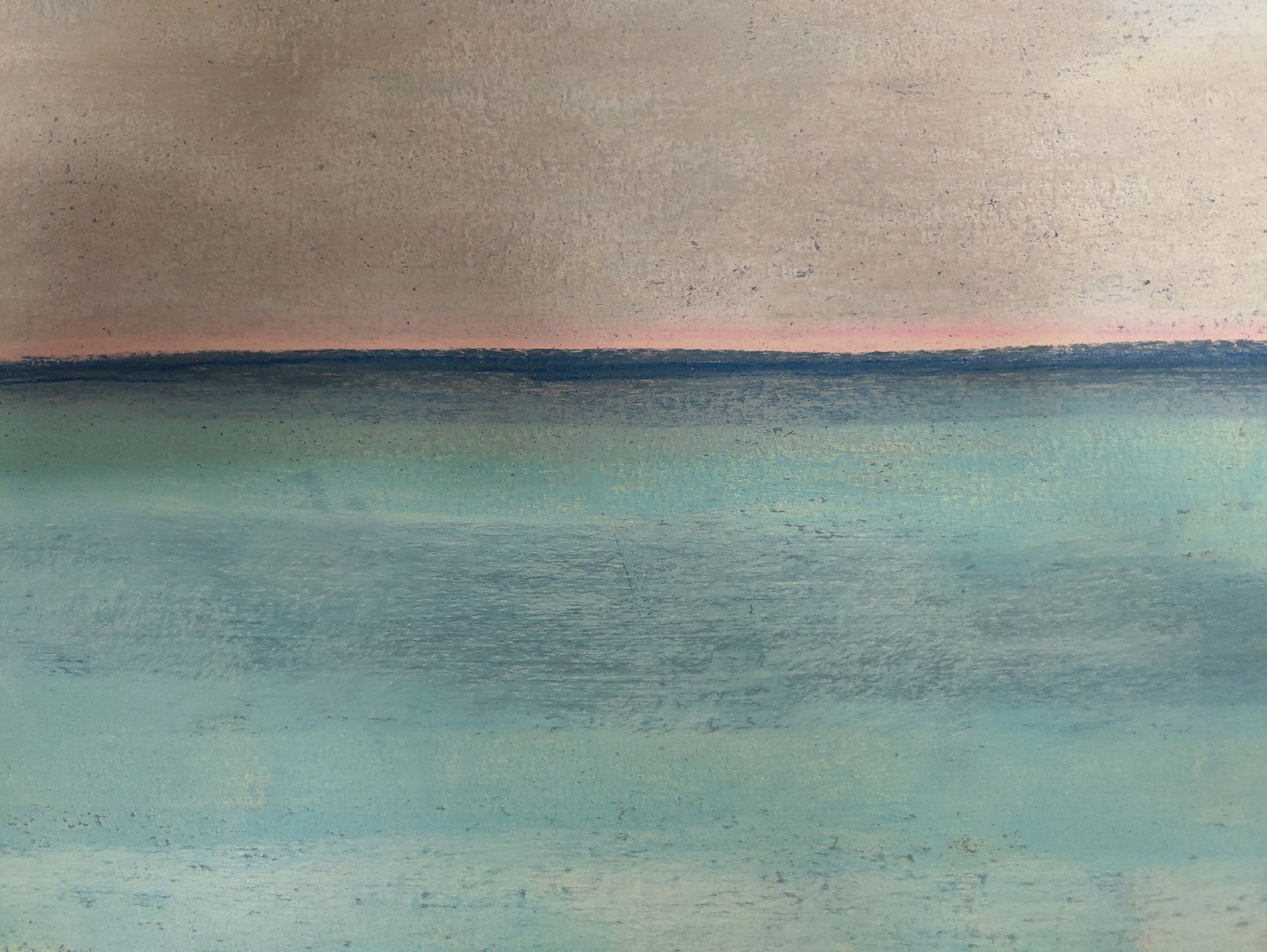 Lido in Venedig, November, VI Blick auf die Adria, 2019, 30 x 40 cm, Softpastell