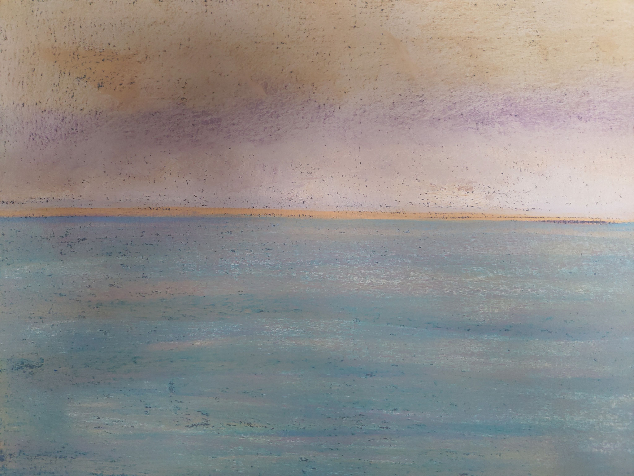 Lido in Venedig, November, VII Blick auf die Adria, 2019, 30 x 40 cm, Softpastell