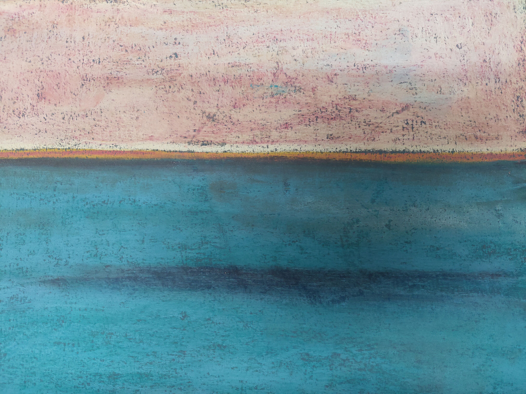 Lido in Venedig, November, X Blick auf die Adria, 2019, 30 x 40 cm, Softpastell