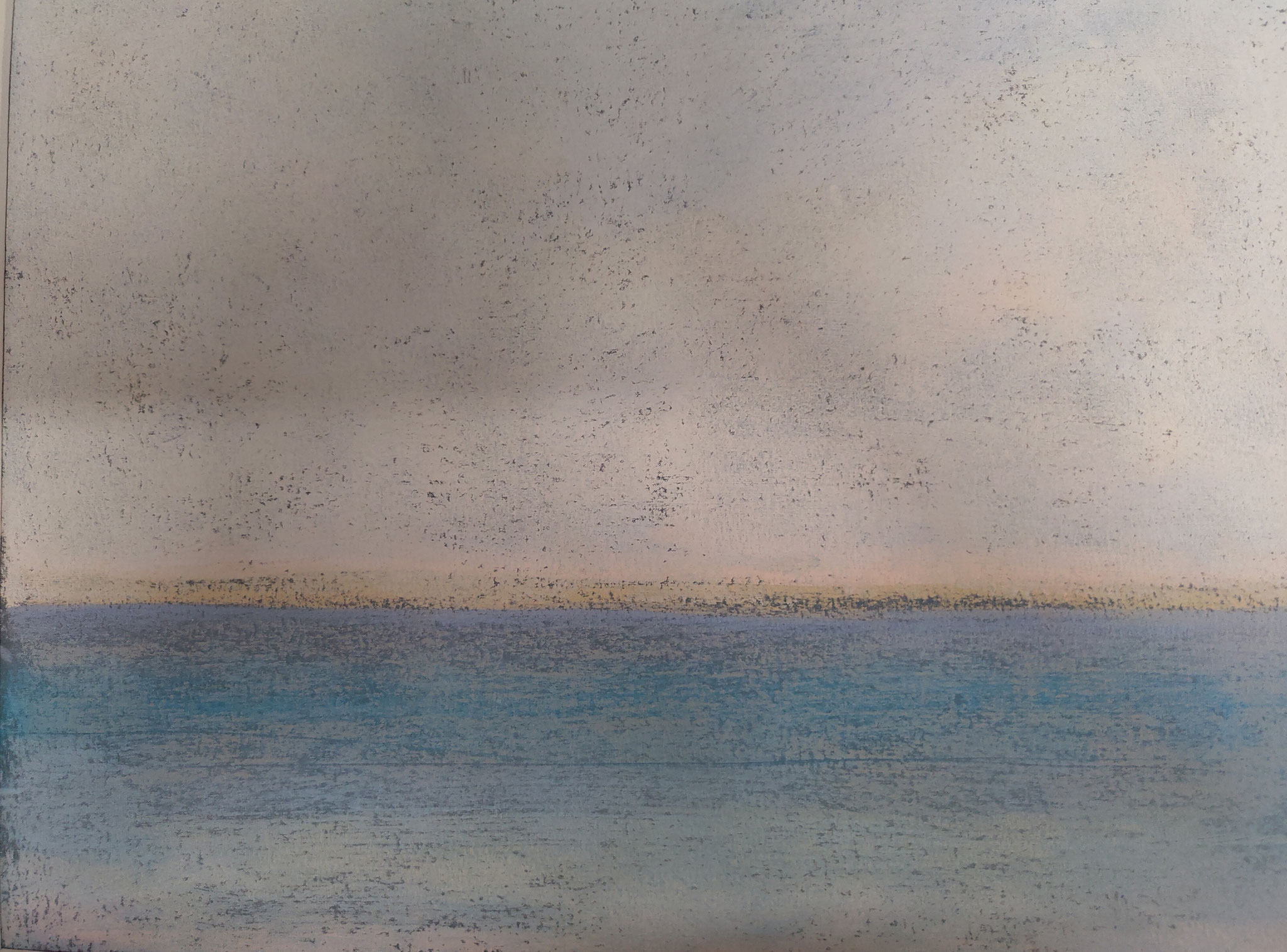 Lido in Venedig, November, II Blick auf die Adria, 2019, 30 x 40 cm, Softpastell