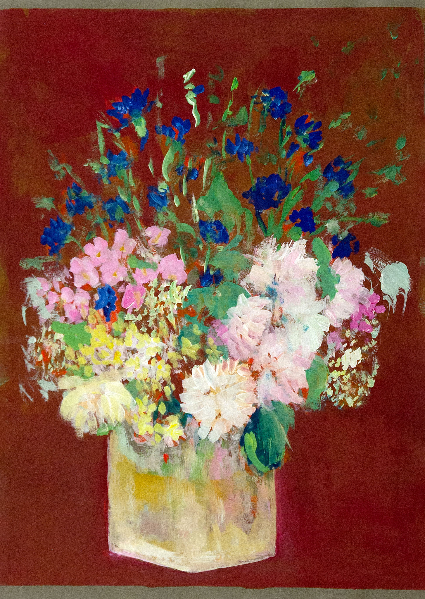 Sommerblumen, Gouache auf Papier, 63x48, 2020