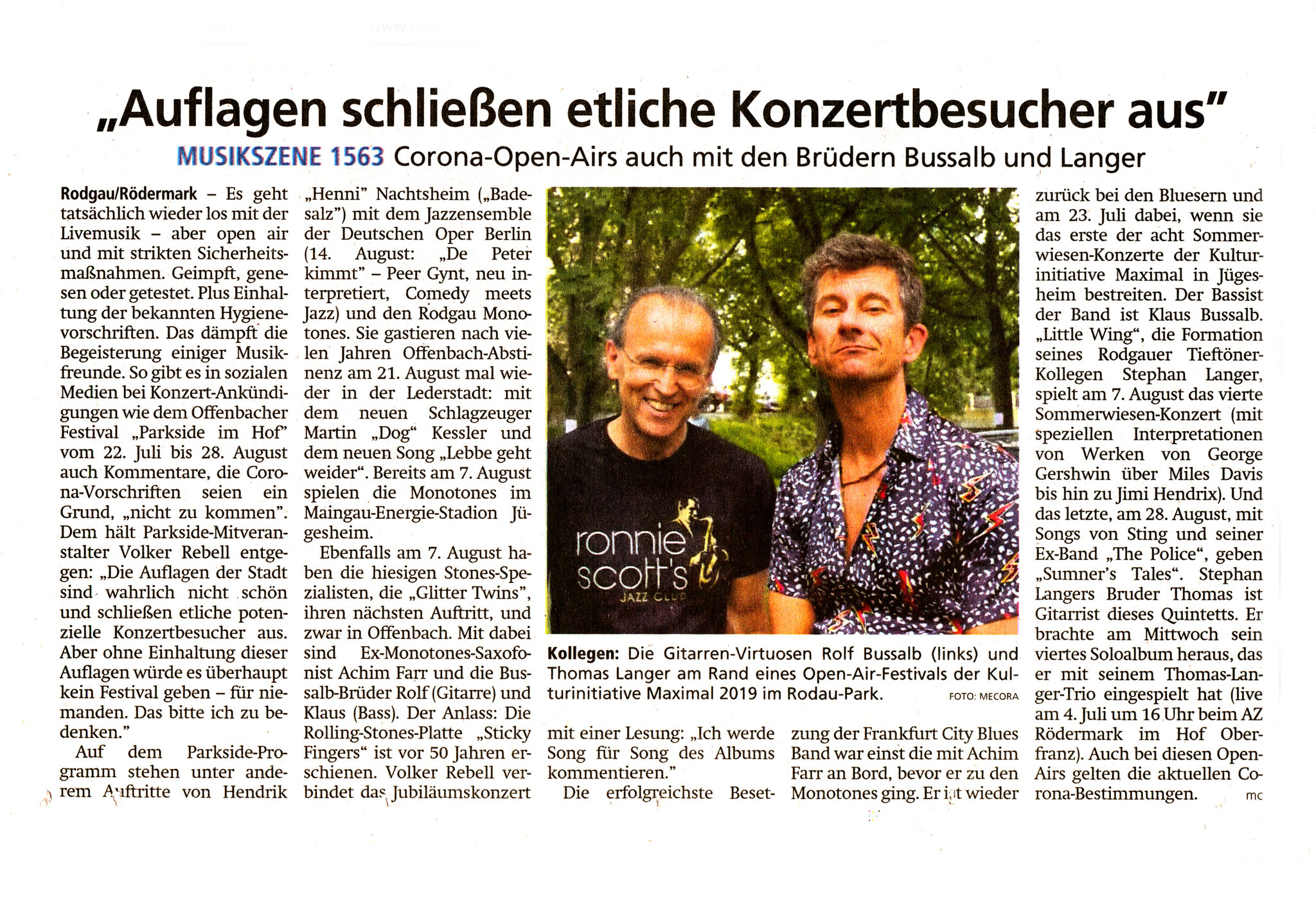 Artikel Offenbach Post, 12. Juni 2021