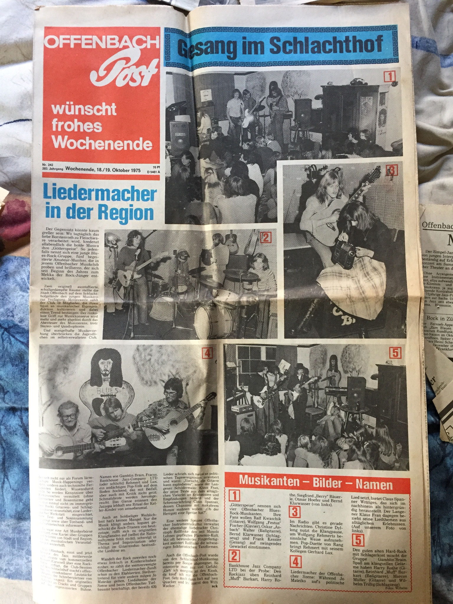 Artikel Offenbach Post, 18./19. Oktober 1975