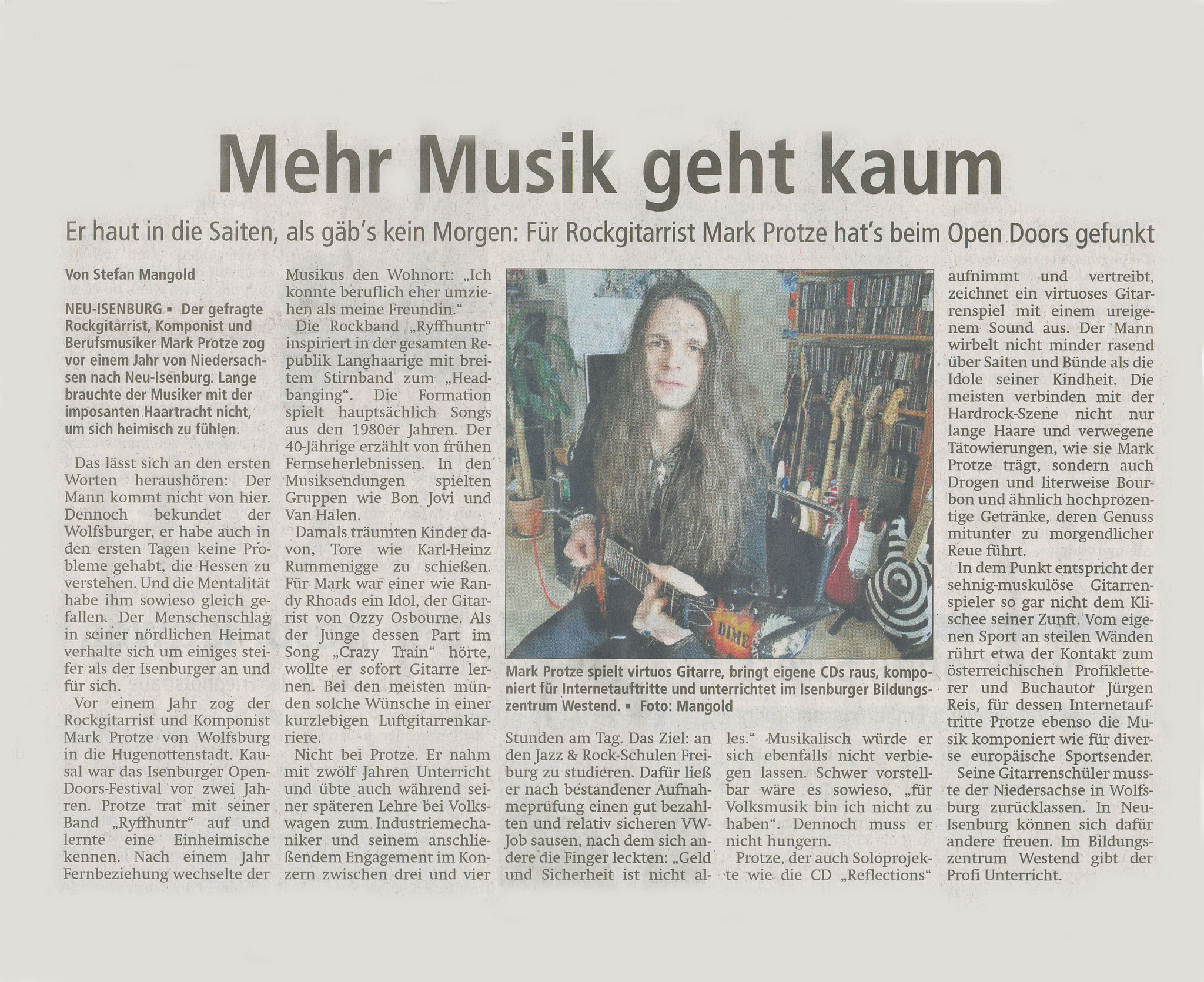 Artikel Offenbach Post, 17. Februar 2016