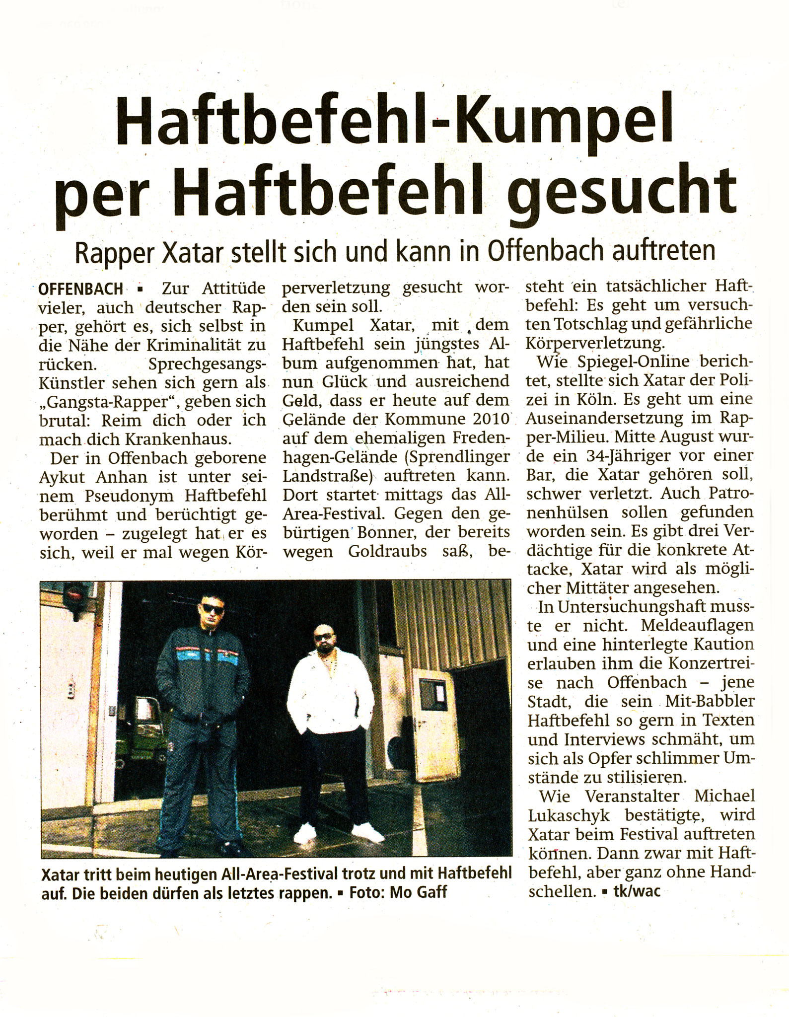 Offenbach Post, 27. August 2016