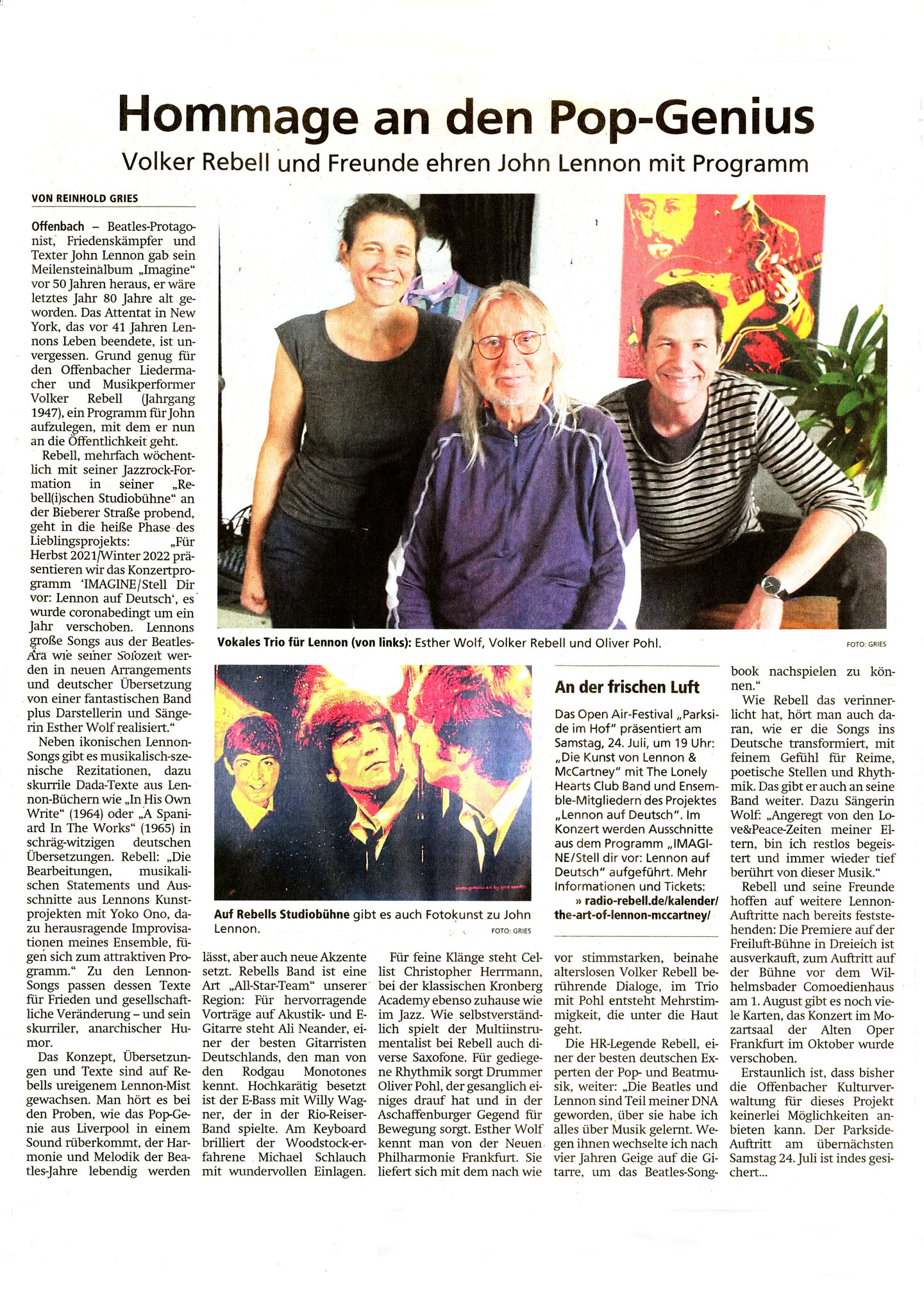 Offenbach Post, 16. Juli 2021