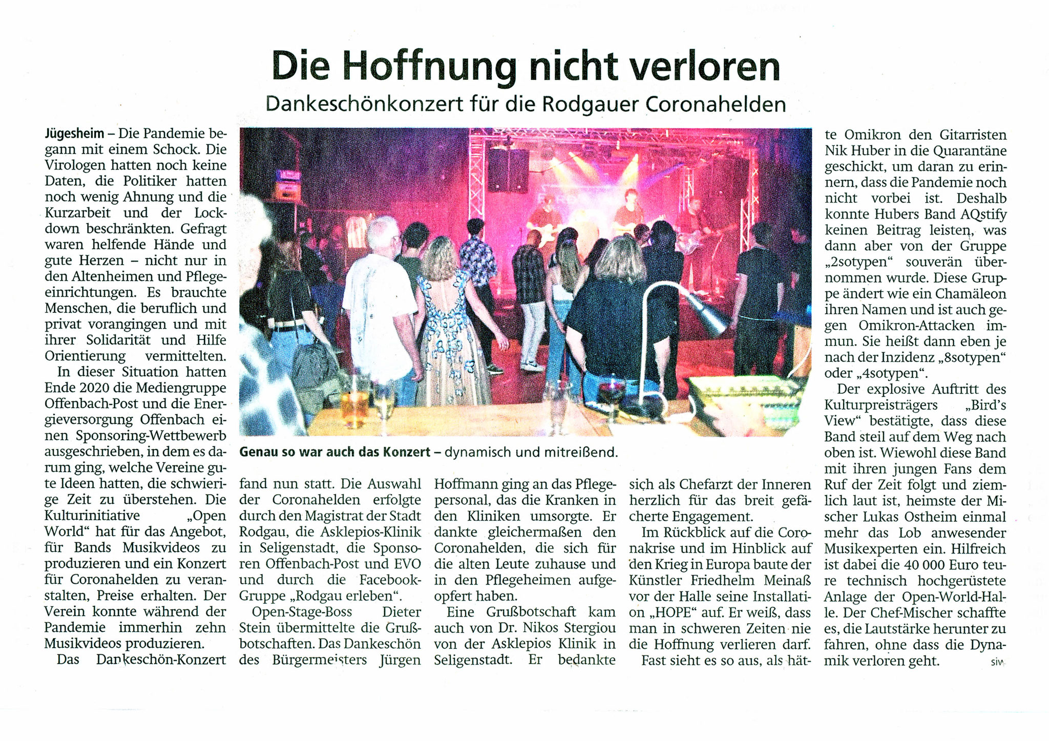 Offenbach Post, 12. Mai 2022