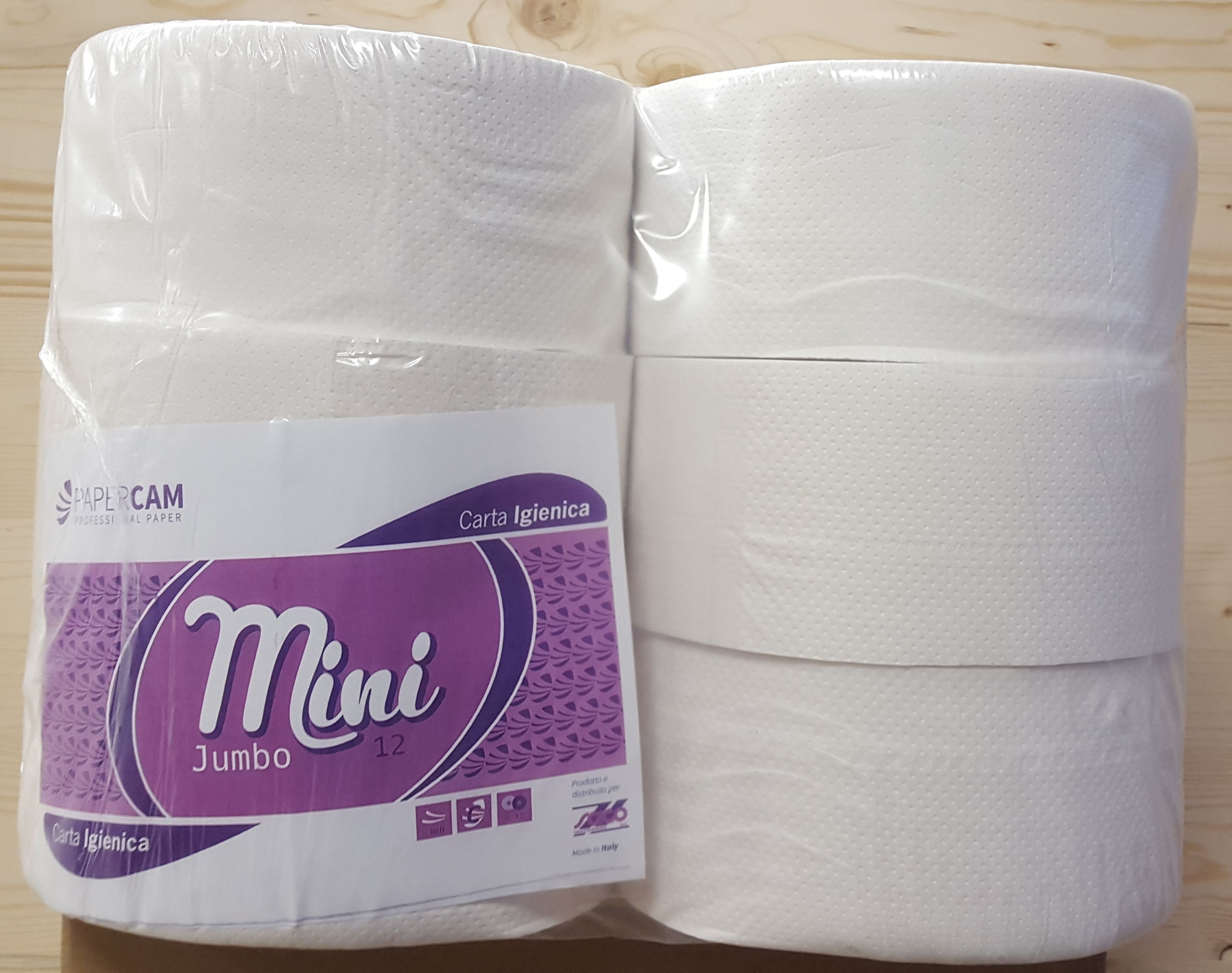 MINI JUMBO - Carta igienica mini jumbo, 2 veli, bianca, pura cellulosa 6 rotoli