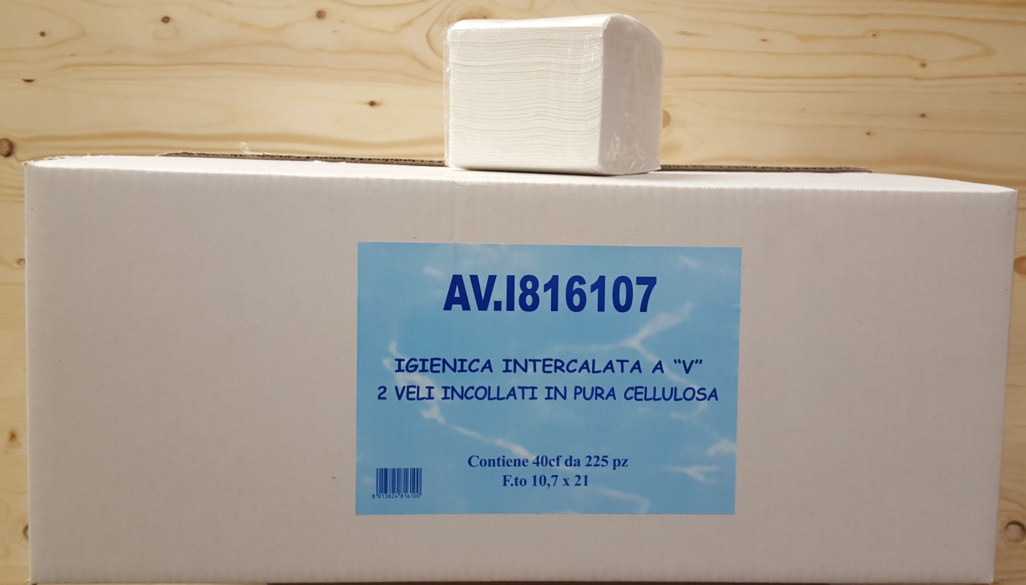 CARTA INTERFOGLIATA - Carta igienica interfogliata, 2 veli, bianca, pura cellulosa 9000 pz