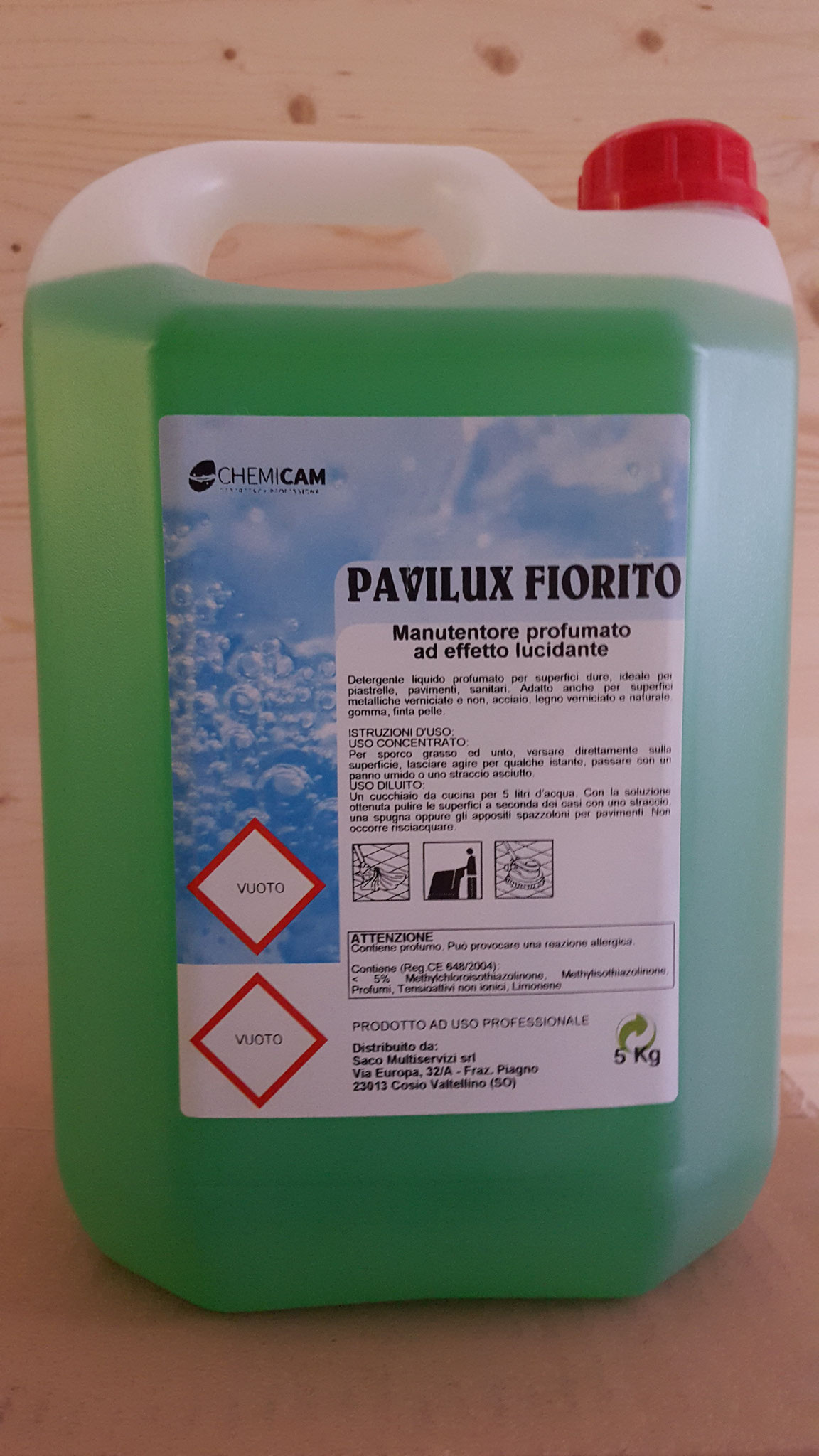 PAVILUX FIORITO - Detergente manutentore dal delicato profumo di fiori. Pulisce e ridona lucentezza a tutti i tipi di pavimento e tutte le superfici lavabili