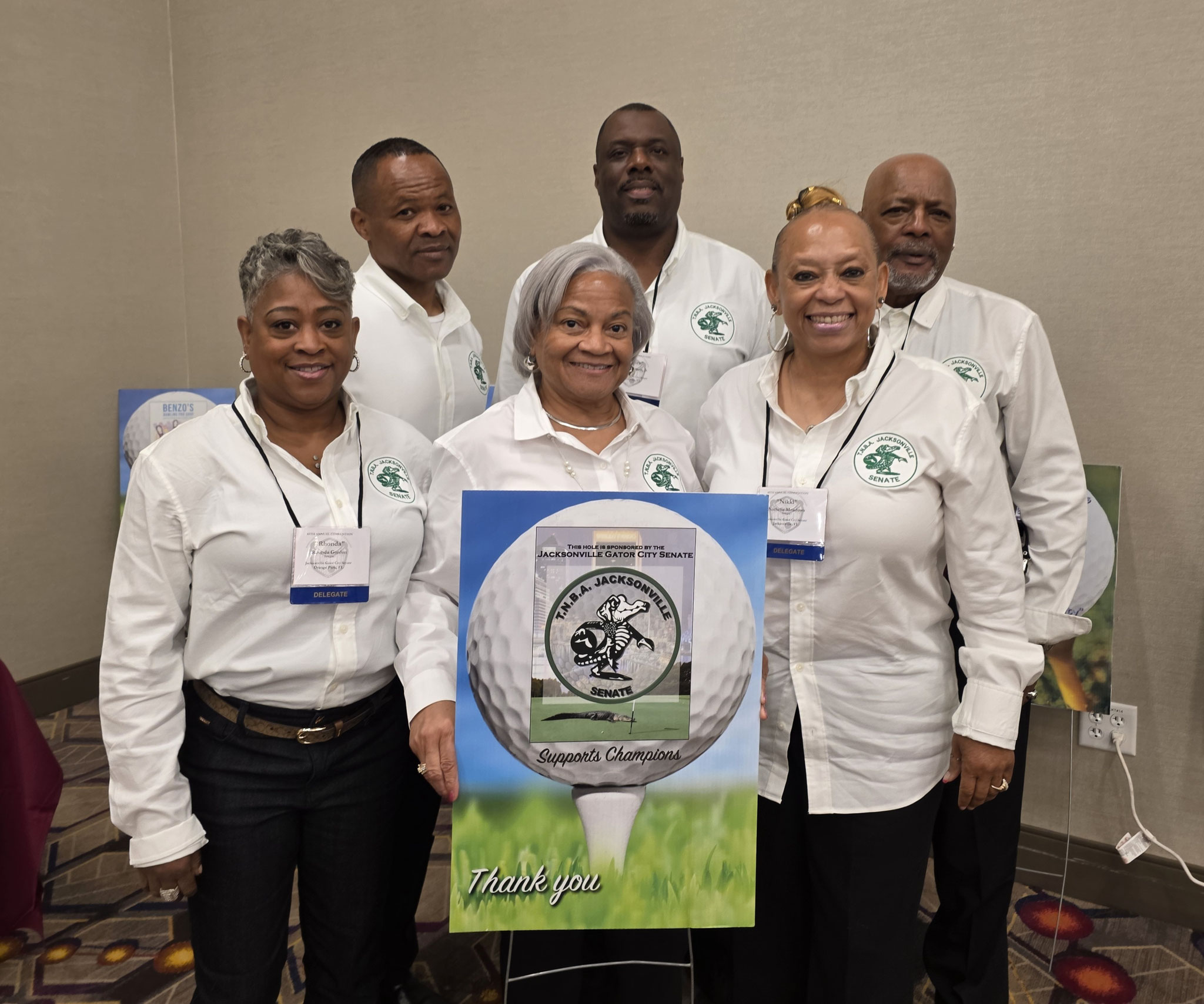 2025 Gator City Delegates - Rhonda Gordan, Gene Buchanan Sr., Deborah Caldwell, Charles Johnson Jr., Nikki Meadows, and Malcolm Souter. (Missing is Kim Williams)