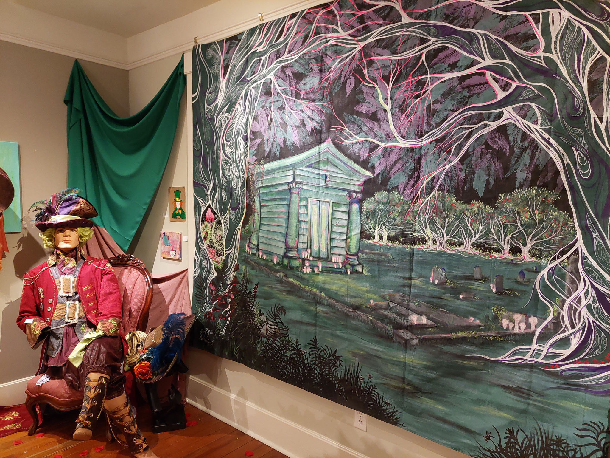 Mural by Ashley Royer and Kat Godsey, Mad Hatter by Jessy Gillespie