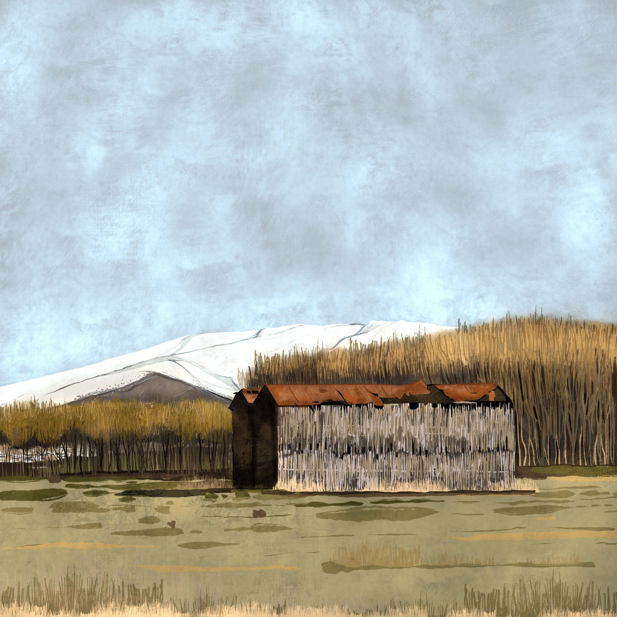 "Secadero de Tabaco en la Vega",  Estampación digital, 50 x 70 cm  y  30 x 42,6 cm.