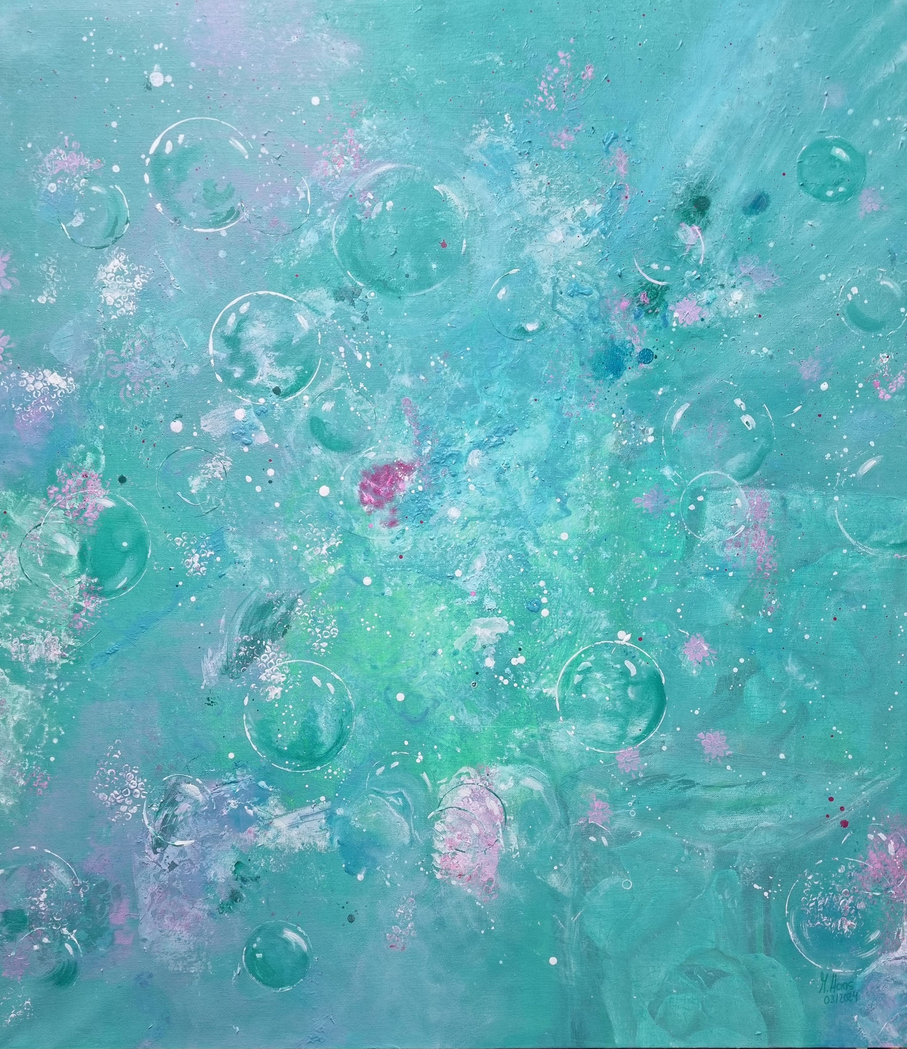 Türkis, 90x90cm