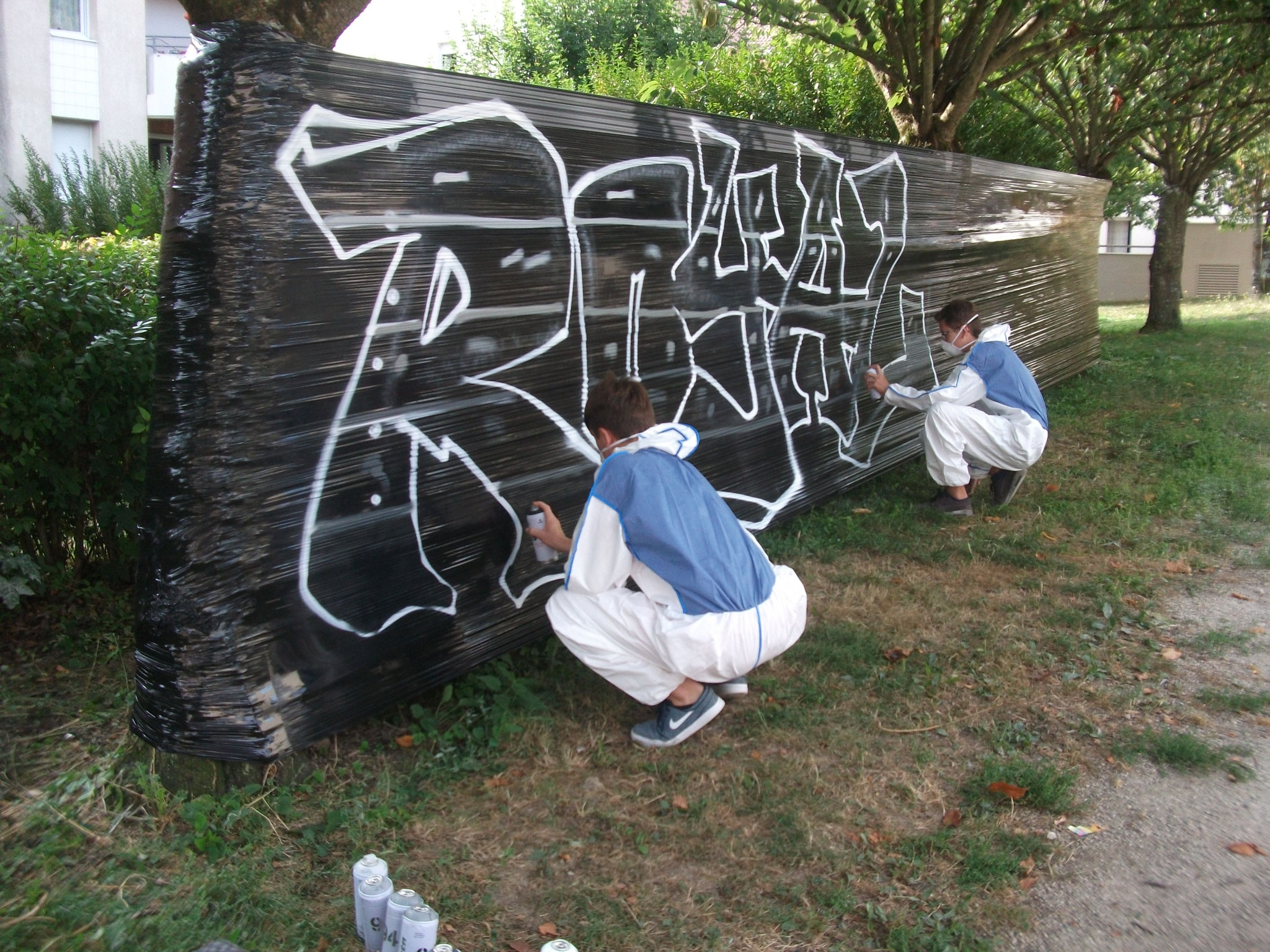 Rénovation et décoration de la station de pompage sur la route de Givry avec le graffeur SNARE