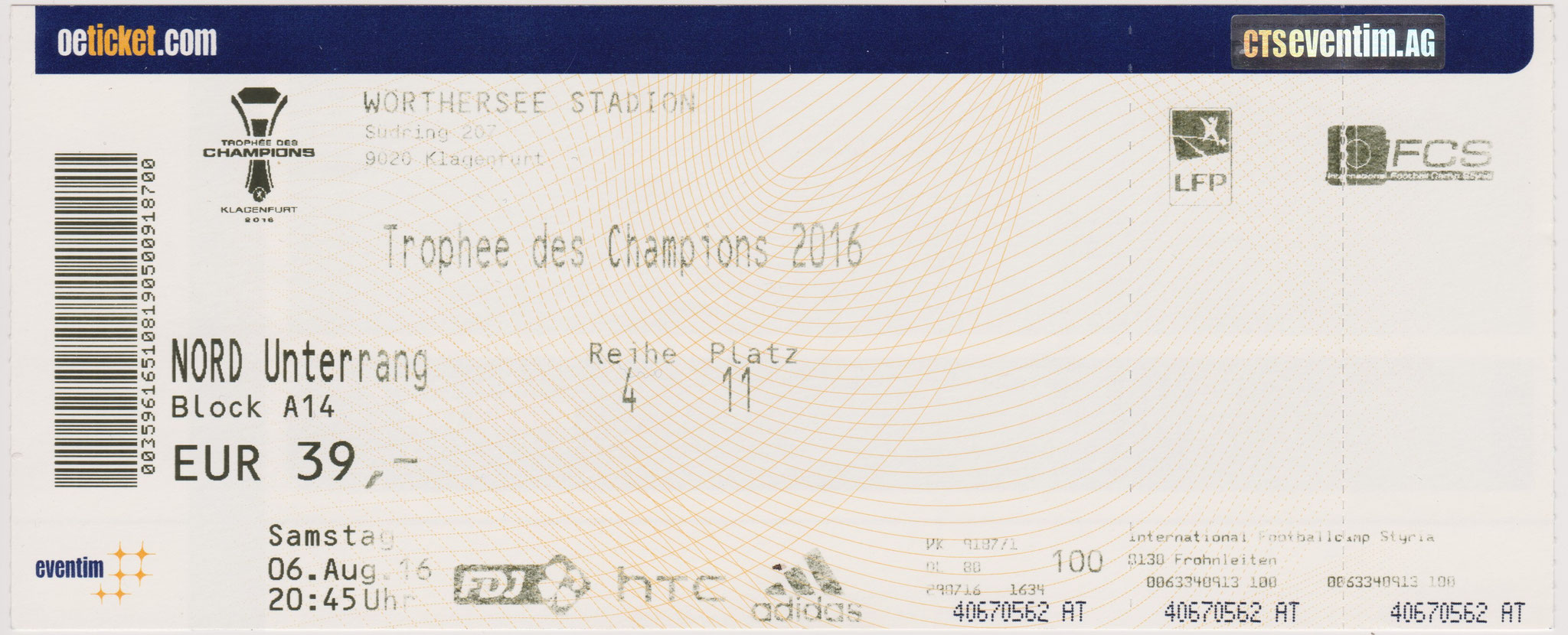 2016 à Klagenfurt : Paris SG bat Olympique Lyonnais  4 - 1