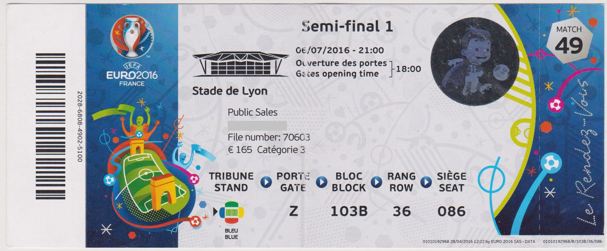 06/07/2016 Lyon :  1/2 Fin  Portugal  2 - 0  Pays de Galles  > Ronaldo, Nani (Por) <