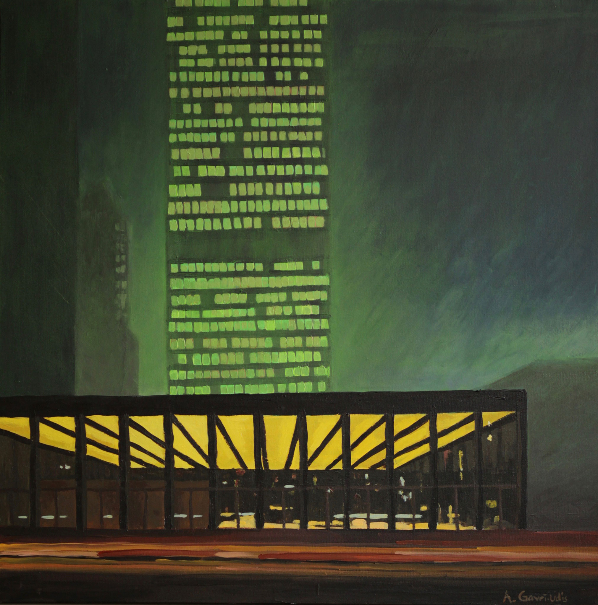 die Stadt, Acryl auf Leinwand,  80cm x 80cm