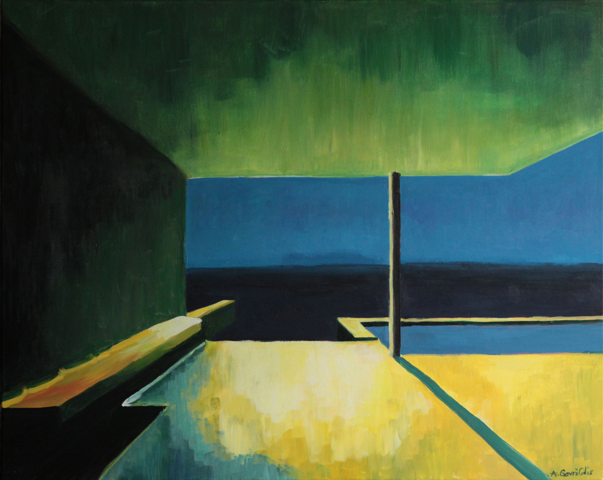 Nacht am Meer, Acryl auf Leinwand, 100cm x 80cm