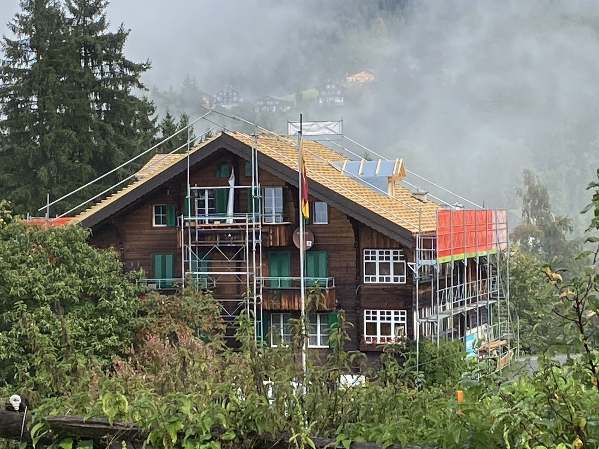 Neues Dach in Konstruktion